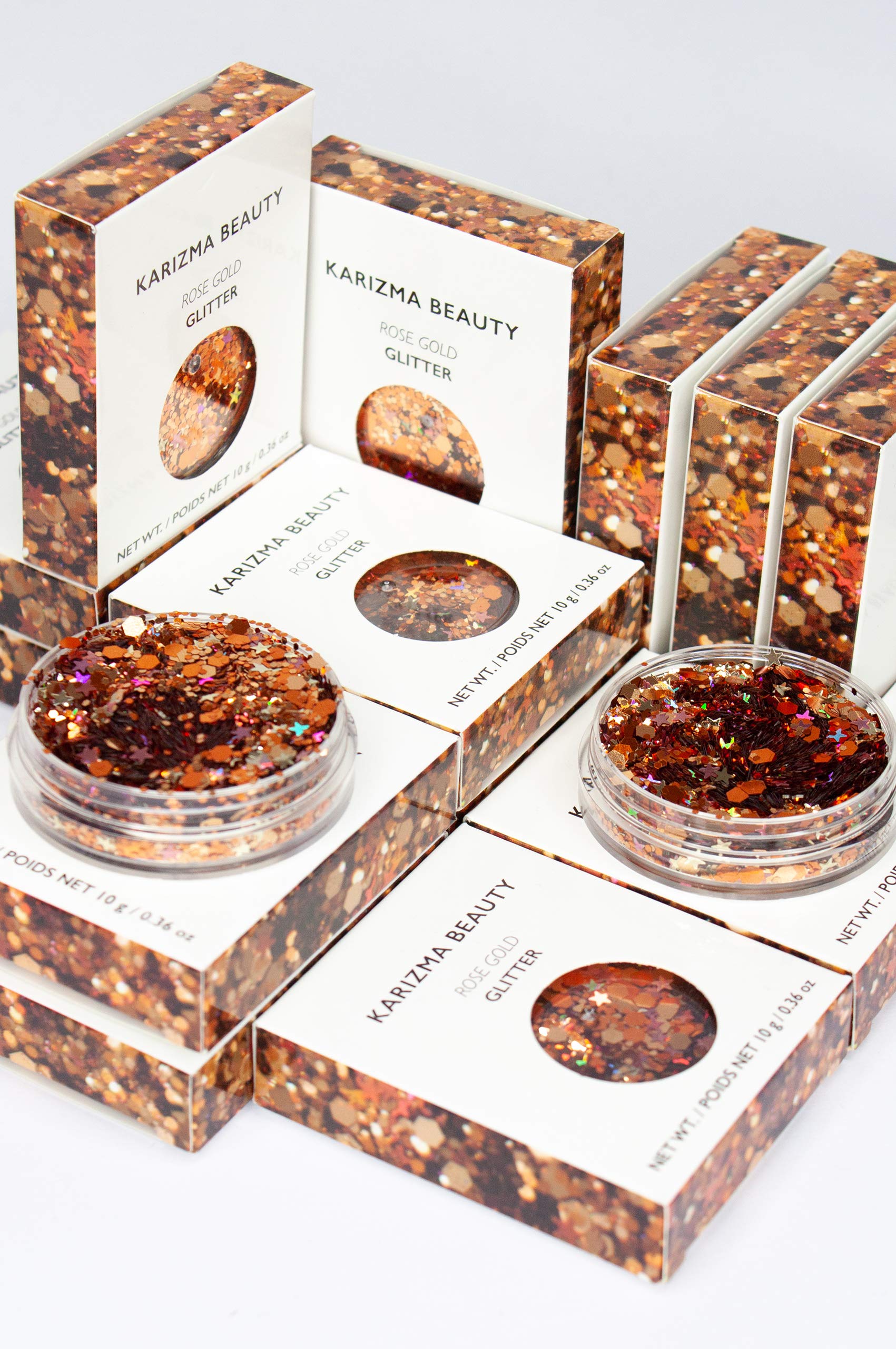 Rose Gold Chunky Glitter  COSMETIC GLITTER KARIZMA  Festival Beauty Makeup Face Body Hair Nails