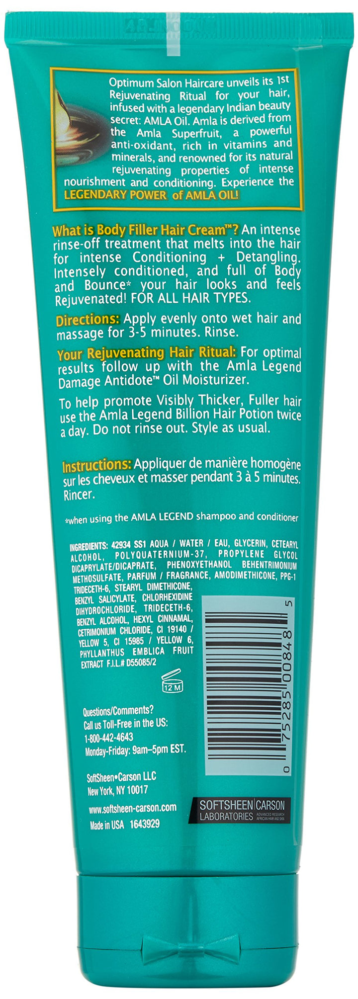 OPTIMUM Amla Legend Body Filler Hair Cream Conditioner 8.5 Oz