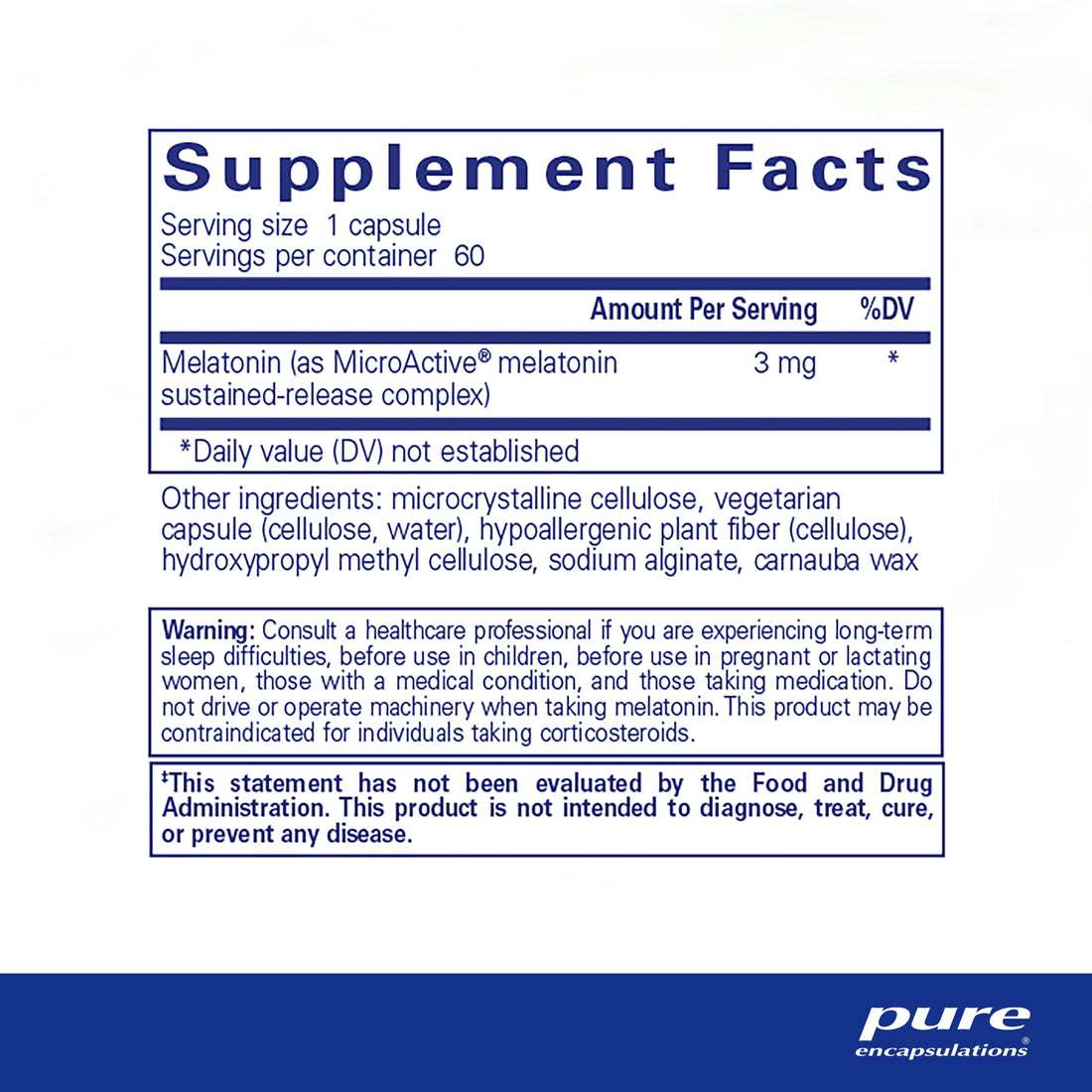 Pure Encapsulations Melatonin-SR - Extended Release Melatonin - Supports Restful Sleep* - Sleep Supplement - Gluten Free & Vegan - 60 Capsules