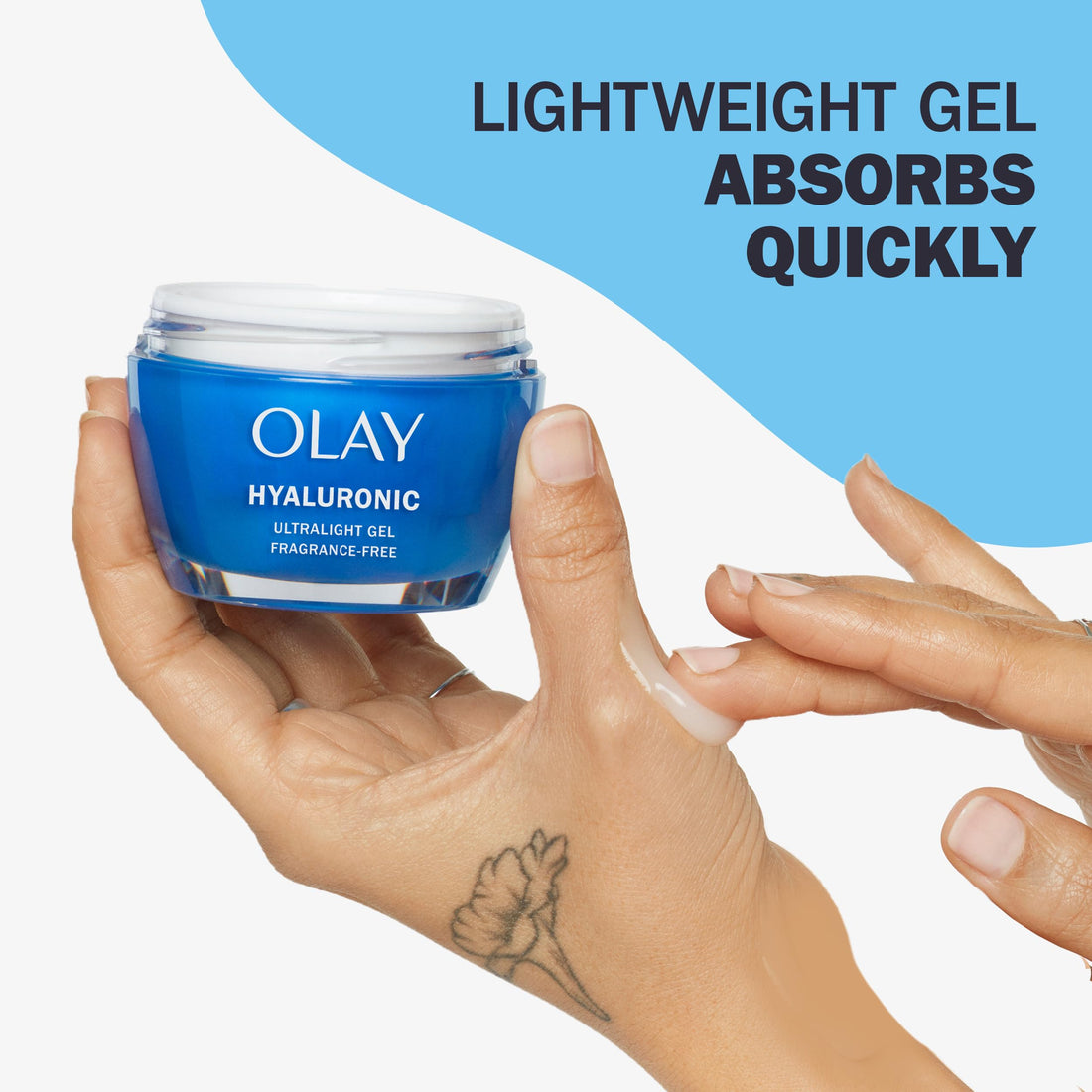 Olay Hyaluronic Acid Face Moisturizer, Instant Hydration for Women, Fragrance-Free - Dry Skin Solution, Glowing, Smoothing, Plumping, Renewing - Niacinamide, Amino Peptides 1.7 Oz