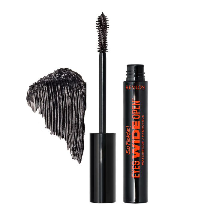 Revlon So Fierce Eyes Wide Open Mascara with Push-up Brush, For Volumizing & High Lifting Eyelashes, Smudge-proof, Flake Resistant, 104 Waterproof Black, 0.24 fl oz