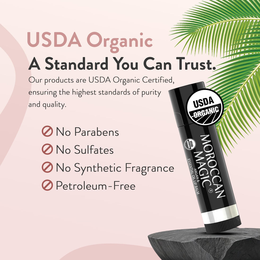 Moroccan Magic Organic Peppermint Eucalyptus Lip Balm 3 Pack | Ultra-Hydrating Argan & Essential Oil Lip Moisturizer + Vitamin E | Natural Mint Chapstick for Dry Lips | Non-Toxic | Organic Lip Balm