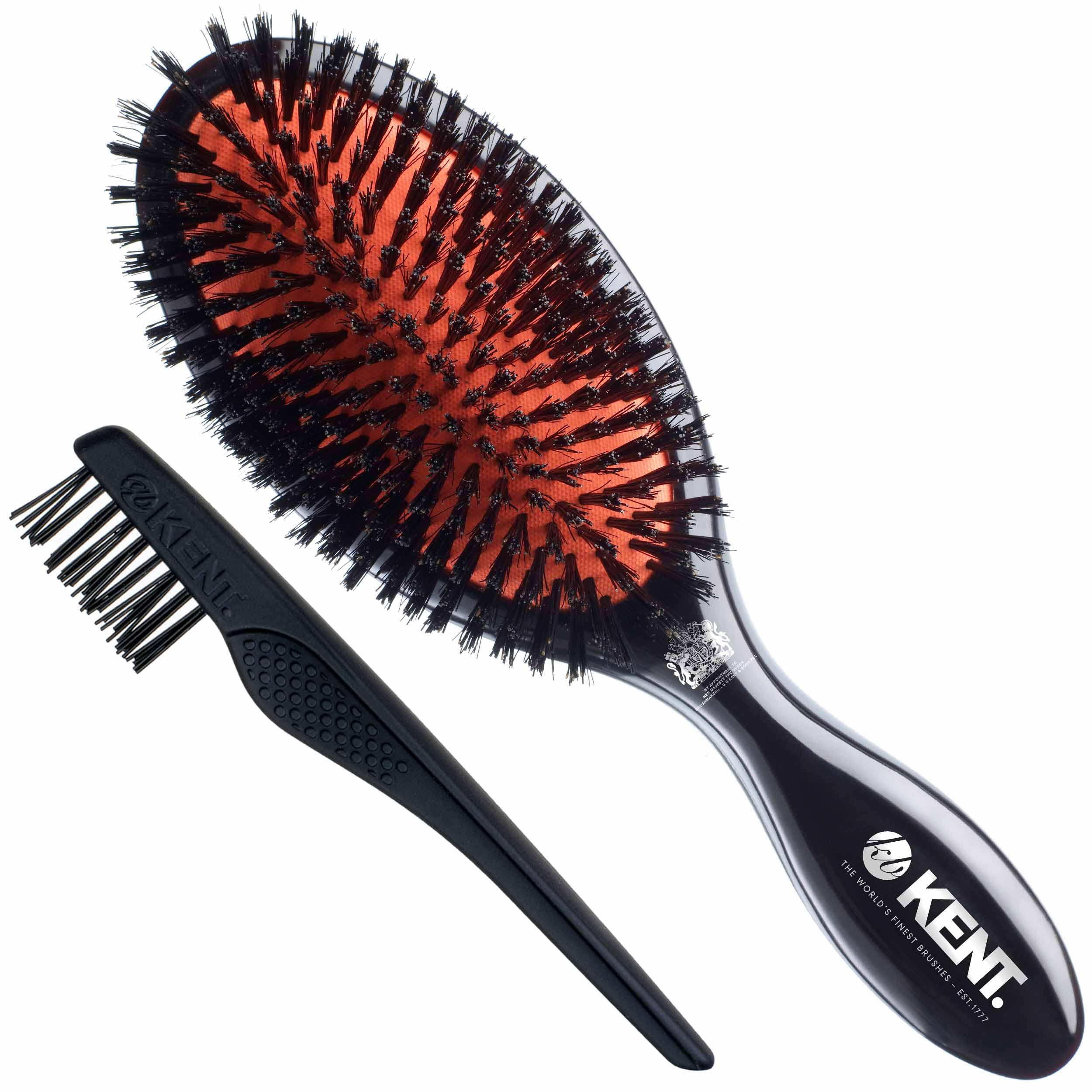 Kent Midnight Ruby Finish Pure Brislte Handbag Brush, Black