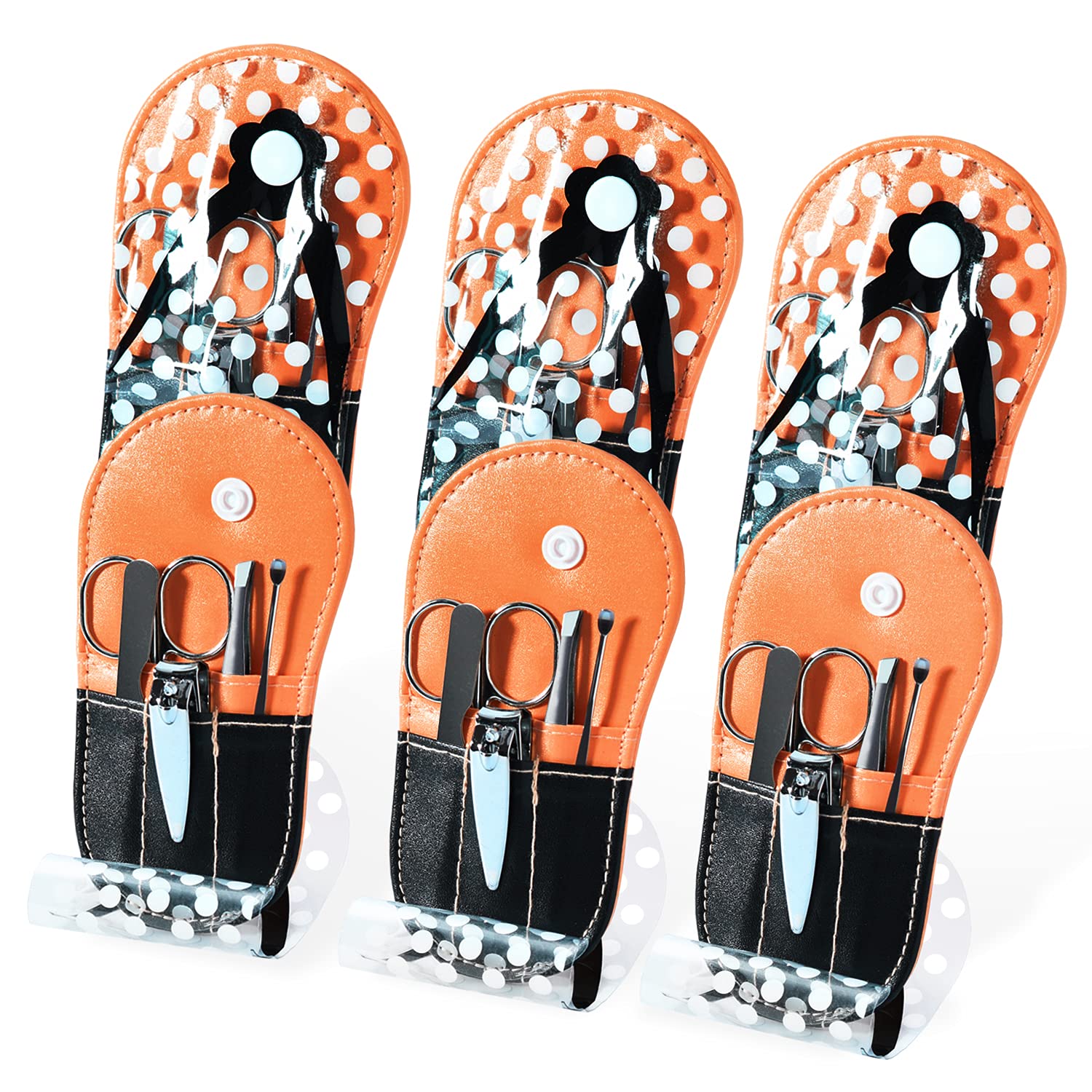 Spove Shoe Polka Dot Flip Flop Design Manicure Kit Shape Personal Care Manicure Set pack of 6 Orange