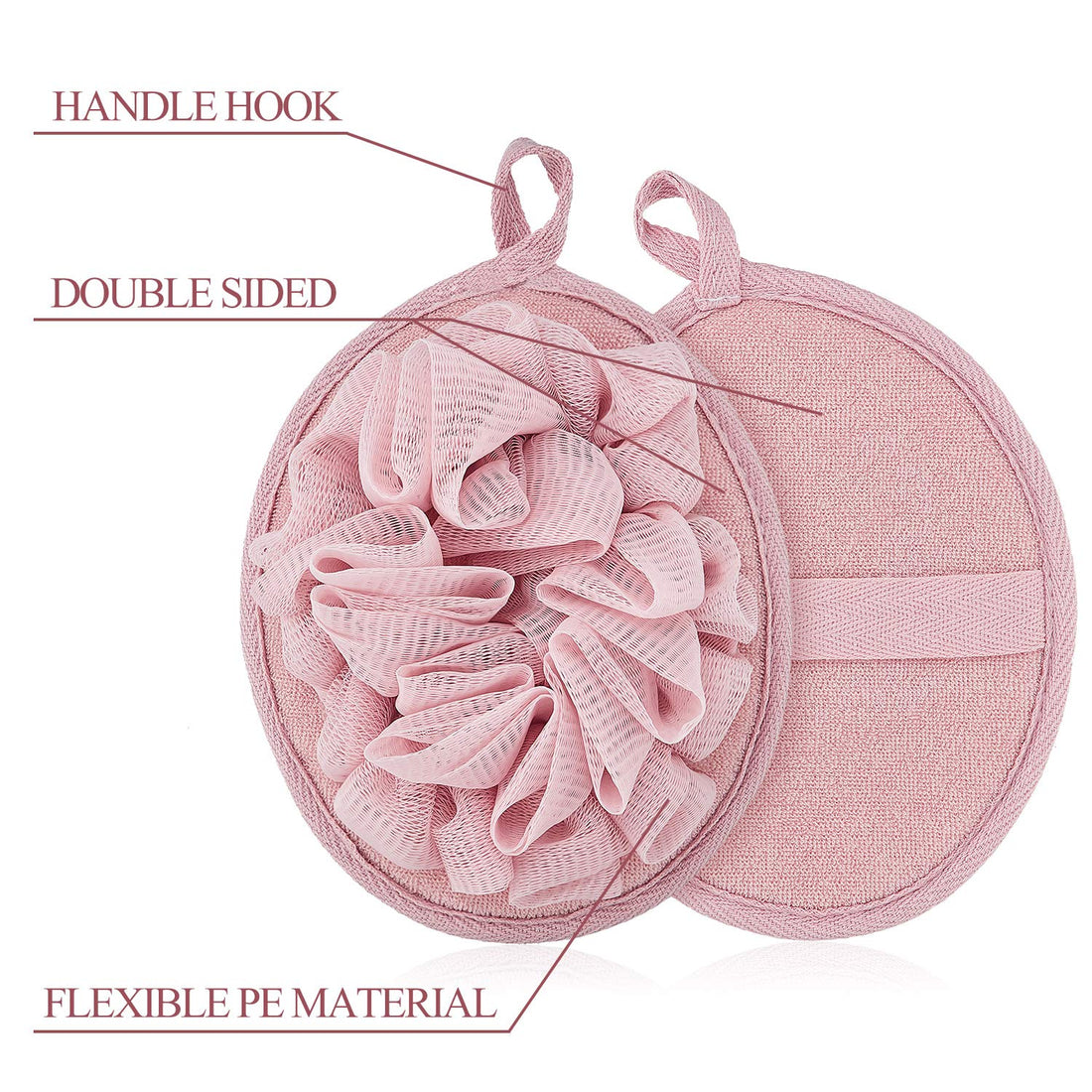 6 Pieces Bath Shower Pouf Sponge Mesh Pouf Shower Ball Exfoliating Body Loofah Shower Scrubber Ball Shower Glove with Flower Bath Ball (Multi-color)