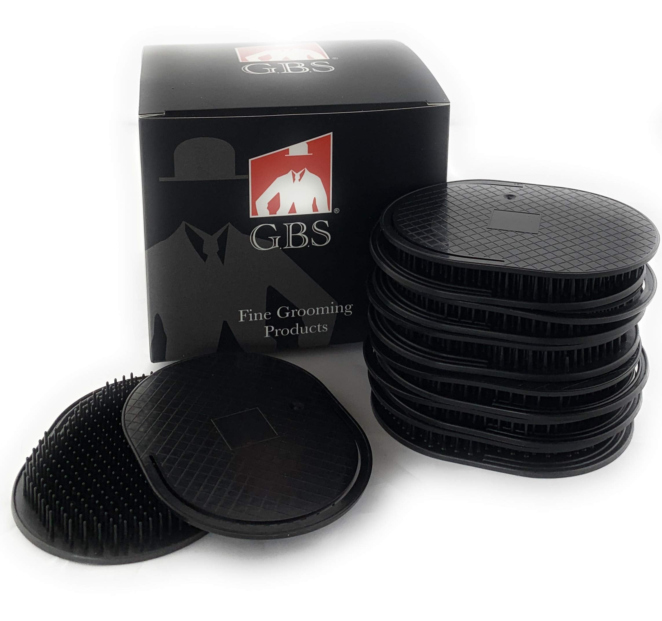 G.B.S Pocket Palm Brush, Portable Styling Comb, Massager for Men, Women and Pets Grooming Brush, Black, Pack of 12 Made in U.S.A