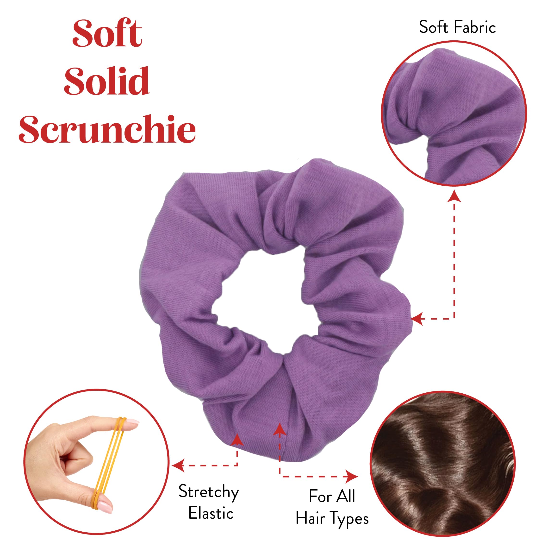 Lavender : Set of 12 Scrunchies - Lavender