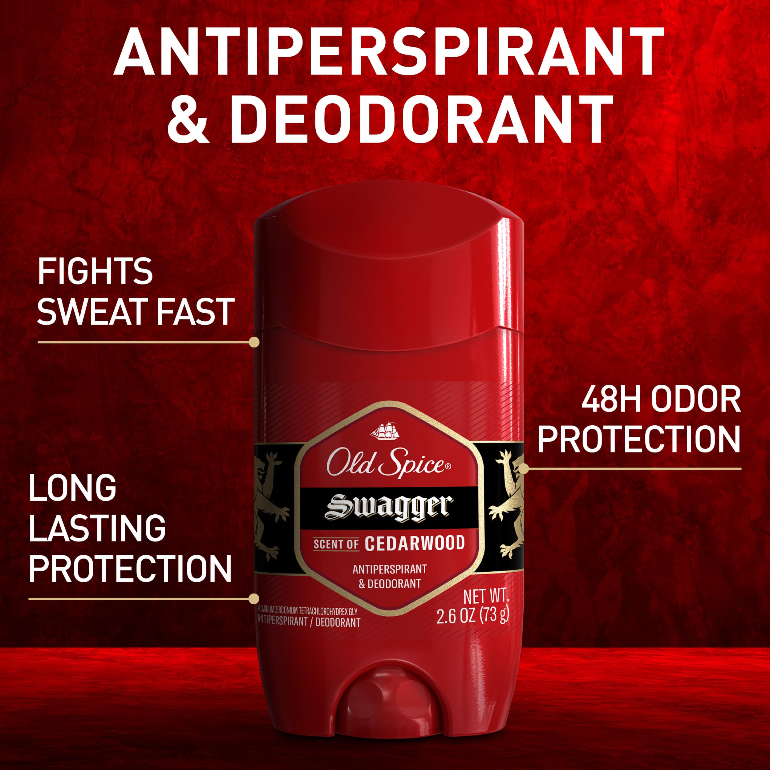 Old Spice Red Zone Collection Invisible Solid Men's Anti-Perspirant and Deodorant, Swagger Scent - 3.4 Oz