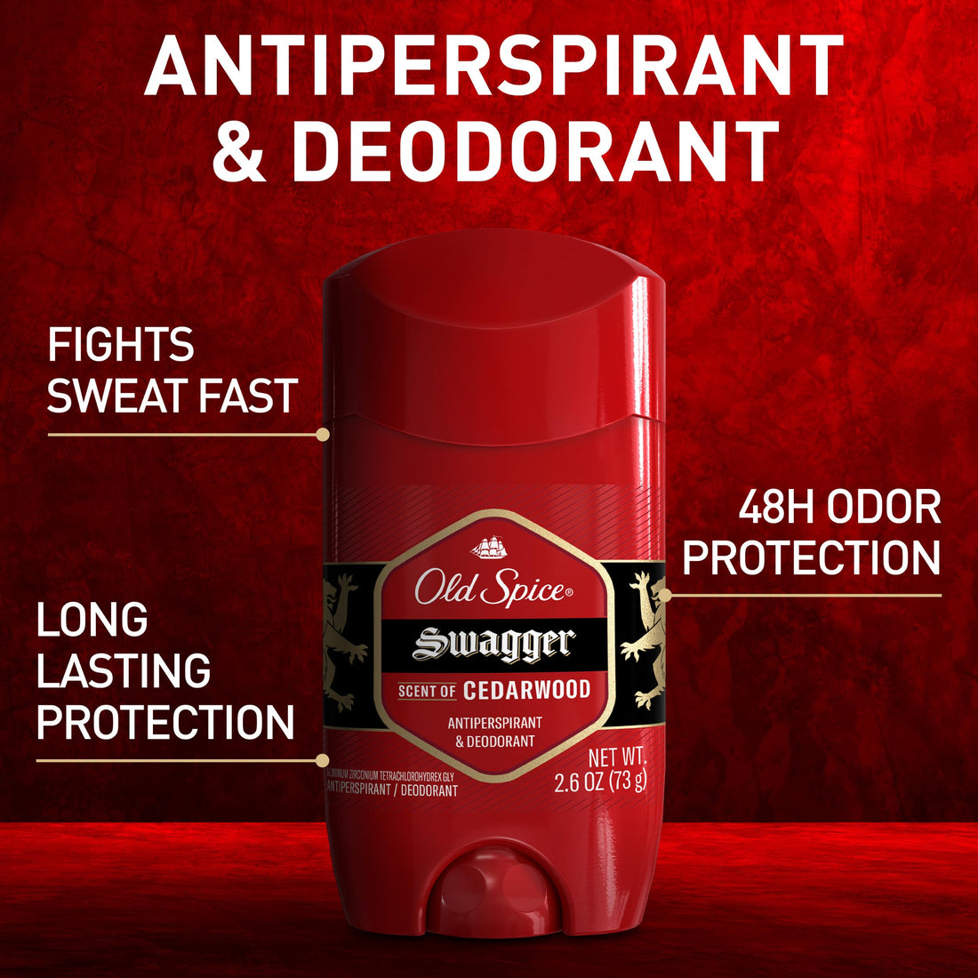 Old Spice Red Zone Collection Invisible Solid Men's Anti-Perspirant and Deodorant, Swagger Scent - 3.4 Oz