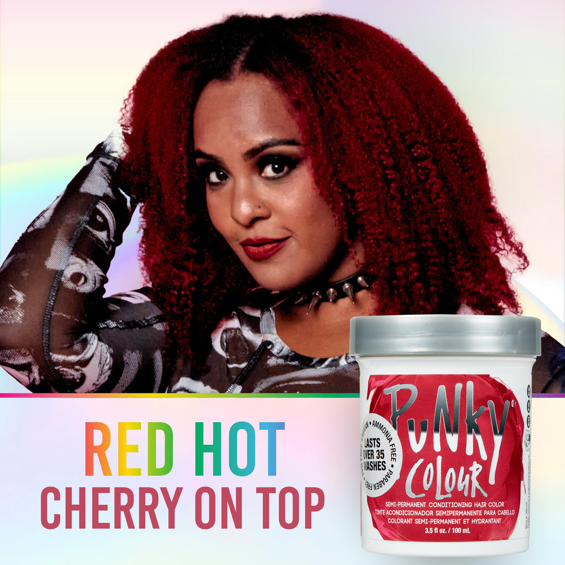 Punky Cherry on Top Semi Permanent Conditioning Hair Color, Vegan, PPD and Paraben Free, lasts up to 25 washes, 3.5oz