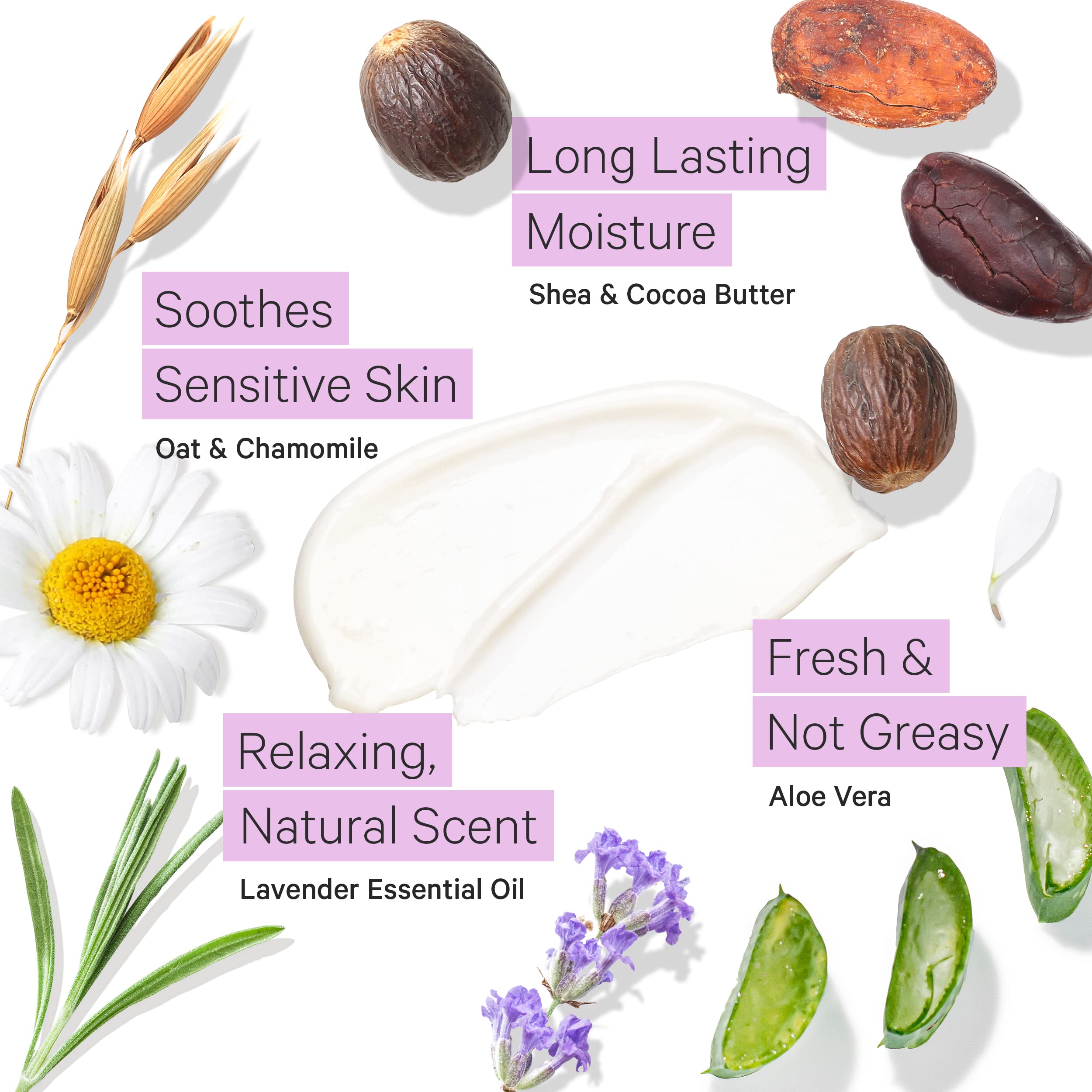 Moisturizing Body Lotion for Dry Skin by Tree To Tub - pH 5.5 Balanced Sensitive Skin Lavender Lotion for Men & Women, Light, Quick Absorb, with Organic Shea Butter, Cocoa Butter 8.5 oz