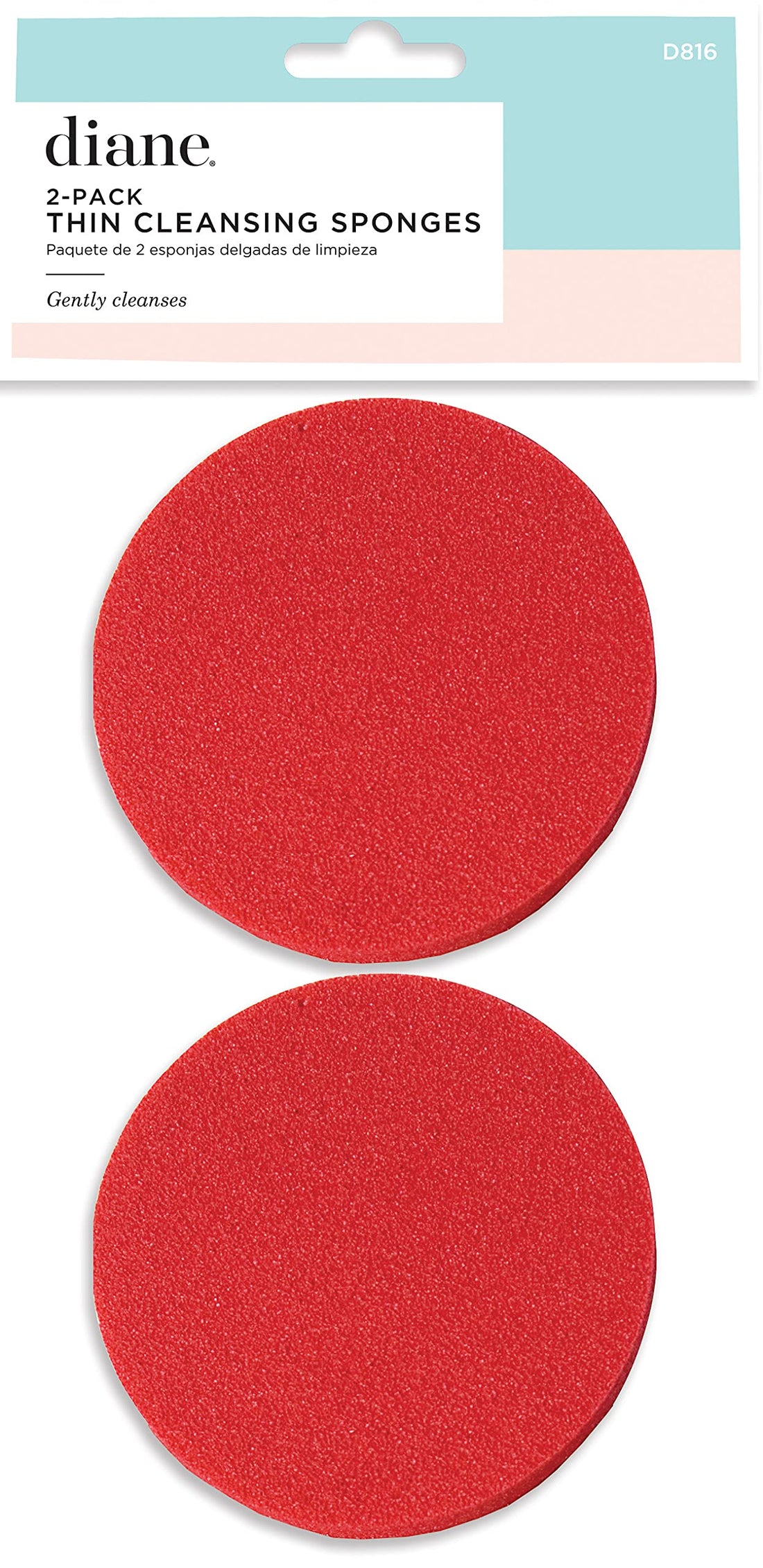 Diane Thin Cleansing Sponges - Red - 2 Pack