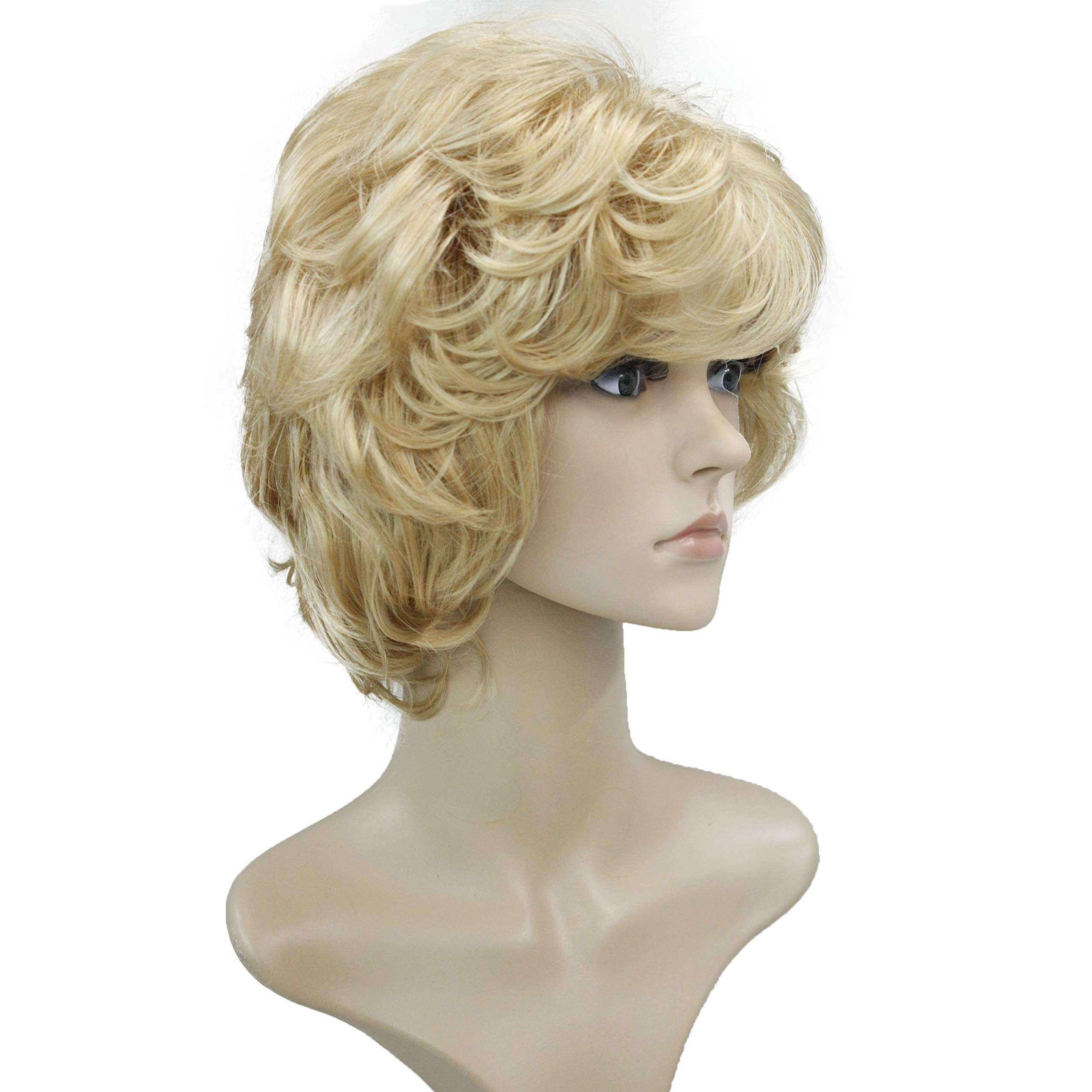 Wigingway #24B: Wiginway Ladies Wigs Short Wavy Bob Wigs For Women Synthetic Capless Full Wig 8 Colors