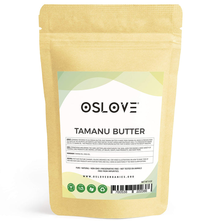 Organic Tamanu Butter 8 oz by Oslove Organics - Natural acne fighter and best Body/Hair moisturizer from nature