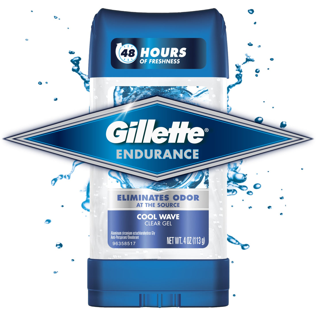 Gillette Male Anti-Perspirant Deodorant Clear Gel, Cool Wave 3.8 Oz (Pack Of 3)