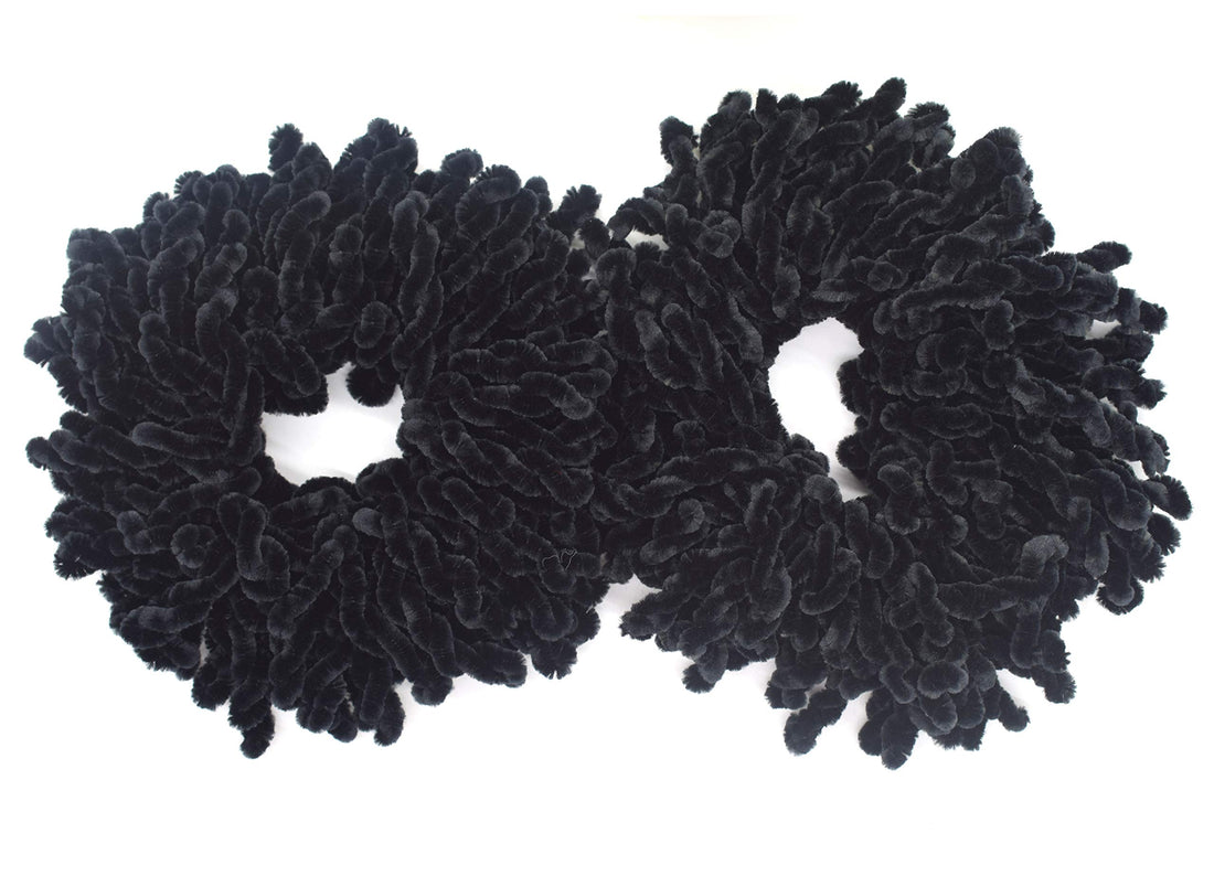 AUEAR, 2 Pack Volumising Scrunchie Big Hair Tie Ring Hijab Volumizer Khaleeji Hair Scrunchie (Black)