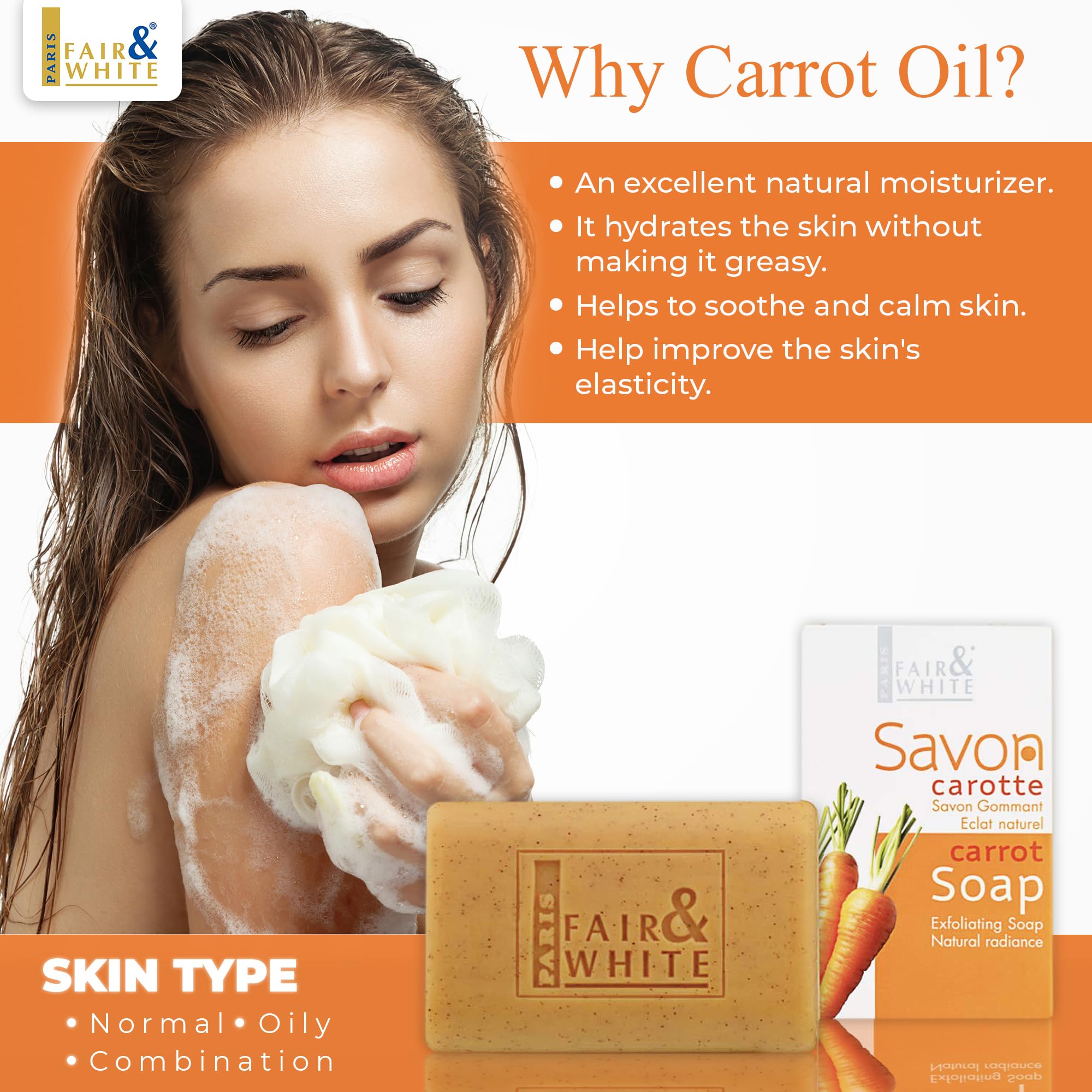 Fair and White Savon Carrot Exfoliating Soap