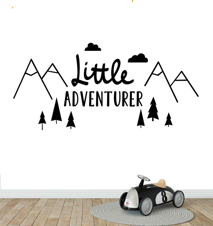 DXLING 85X40cm Little Adventurer Home Wall Decal Sticker Adesivo de Parede Vinyl Wall Stickers for Kids Room Baby Room Nursery Wallpaper YA374 (Black)