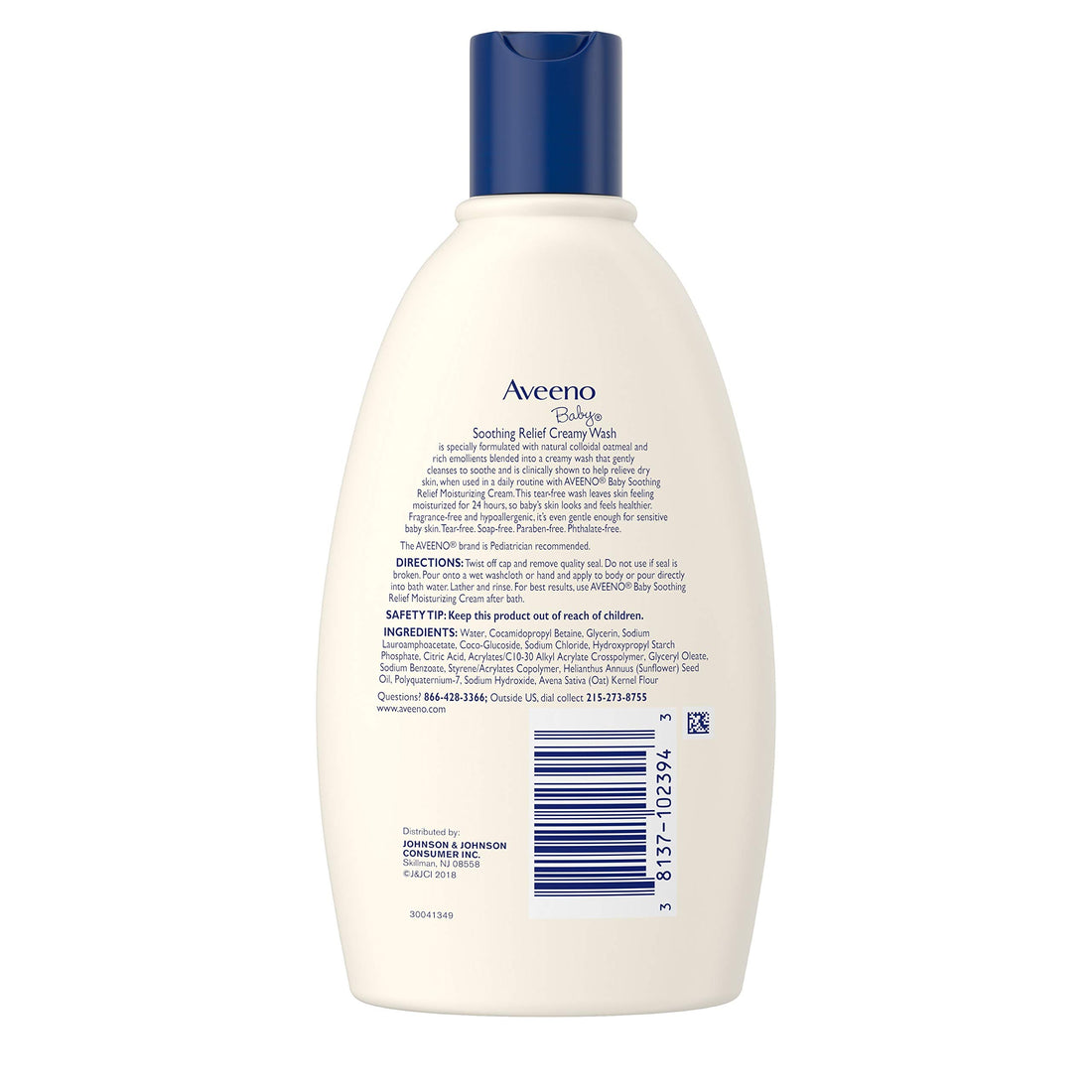 Aveeno Baby Soothing Relief Cream Wash, 12 Ounce (Pack of 2)