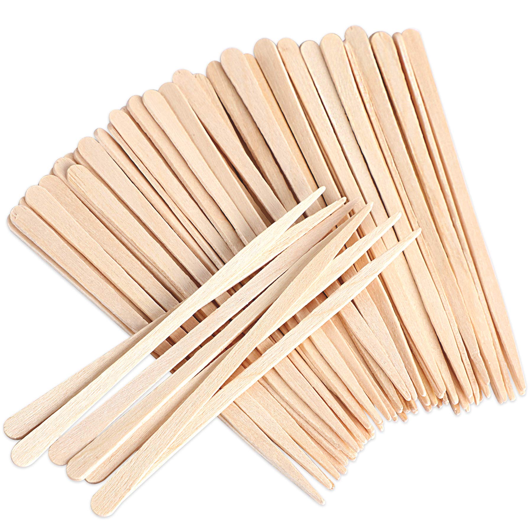 JANYUN 200 Pcs Eyebrow Wax Sticks Wax Applicator, Wood Wax Spatulas for Face and Small Hair Removal Sticks (Without Handle)