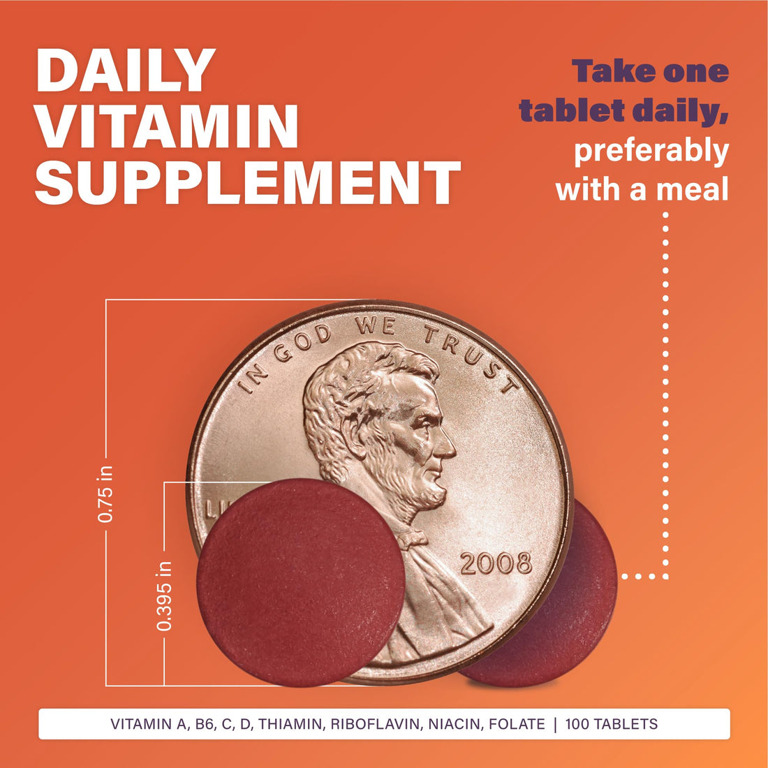 Rugby Daily-Vite Multivitamin - Daily Vitamin Supplement - 100 Tablets