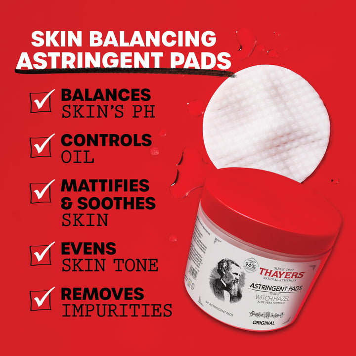 Thayer's Thayers Witch Hazel With Aloe Vera - 60 Pads