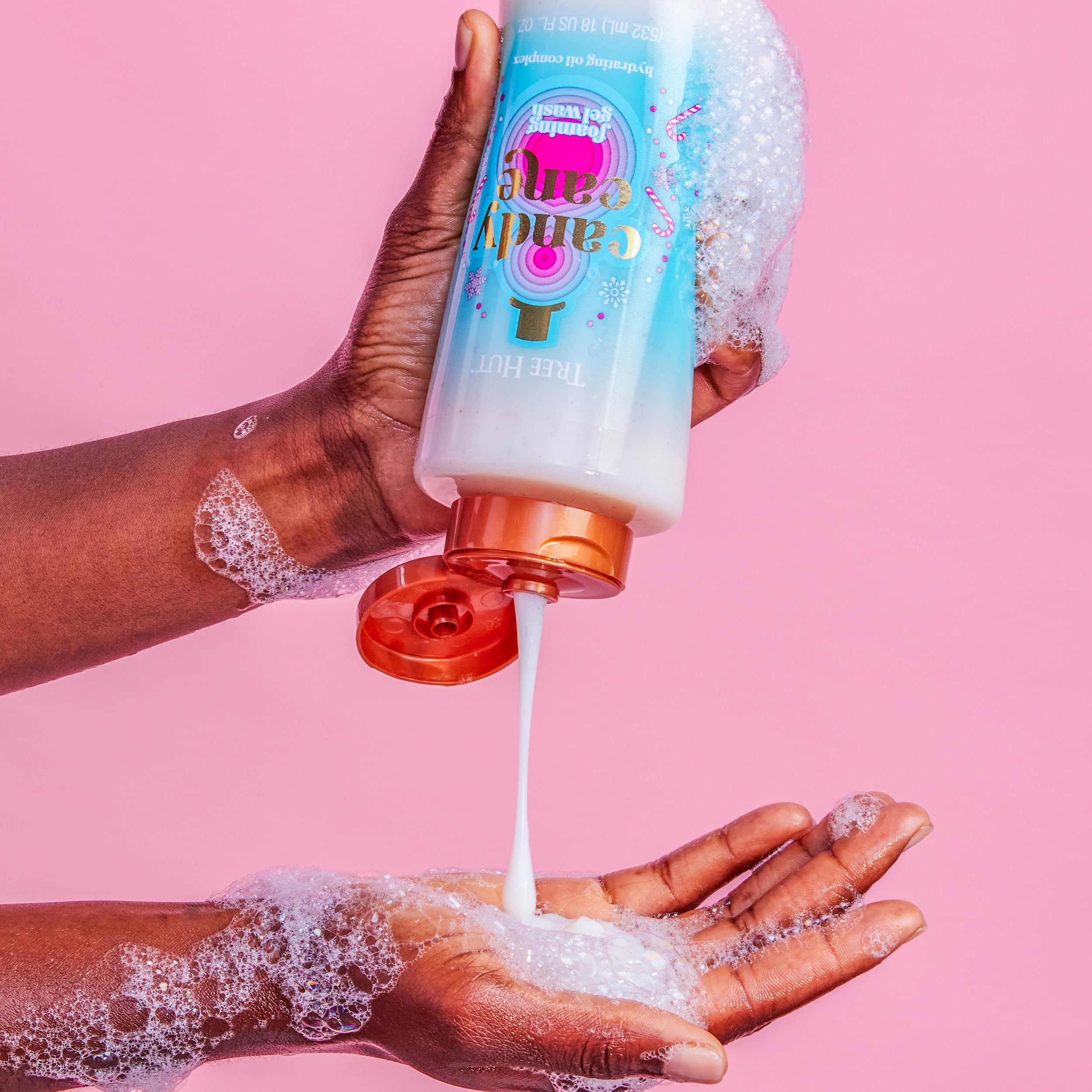 Tree Hut Candy Cane Moisturizing Foaming Gel Wash | Cleanse & Soothe Skin Without Stripping Moisture | Made with our Hydrating Oil Complex | Limited Edition Holiday | 18 fl oz.