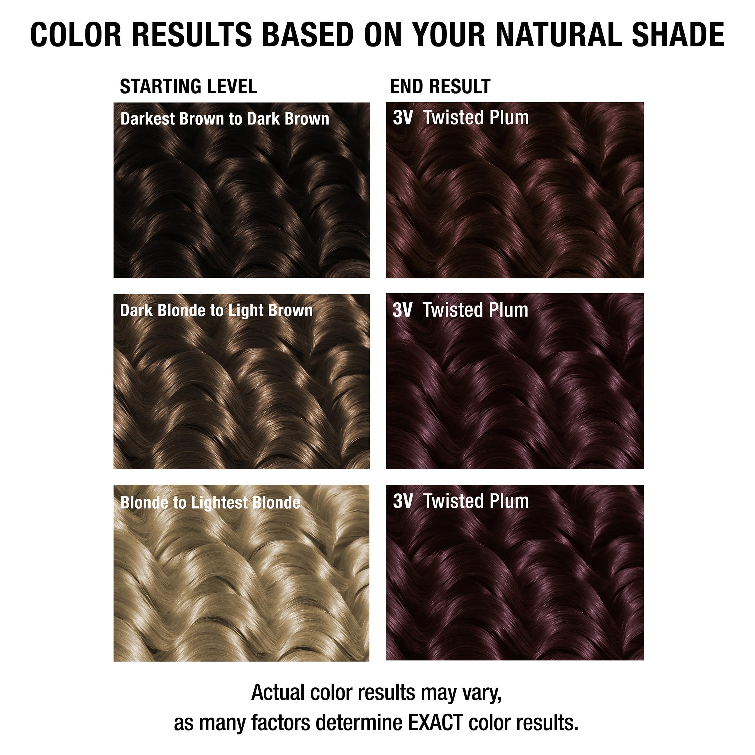 All About Curls Permanent Hair Color Dye, 100% Gray Coverage, 3V Twisted Plum