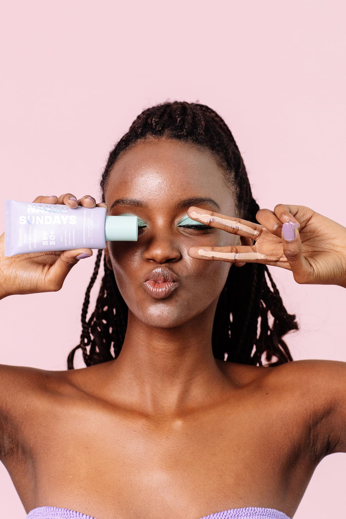 Naked Sundays SPF50+ 100% Mineral Glow Sunscreen, Daily Hydrating Facial Moisturizer & Primer with Zinc Oxide & Vegan Collagen, Sheer Tint, Broad Spectrum SPF Mineral Lotion (50ml)