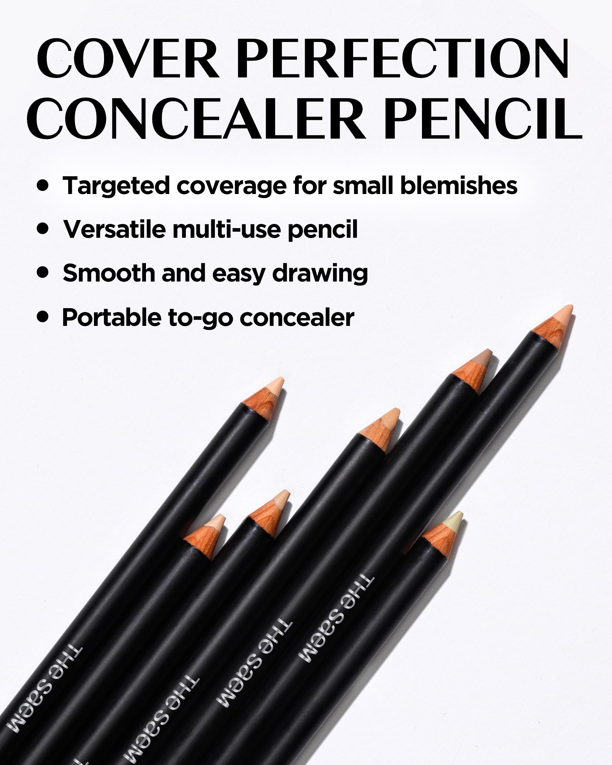 THESAEM Cover Perfection Concealer Pencil – Non Comedogenic spot Eraser - Conceal Blemish,Aging Spot,Acne&Freckle – Multi-Use Under Eye Concealer for Dark Circle,2g (2.0 Rich Beige)
