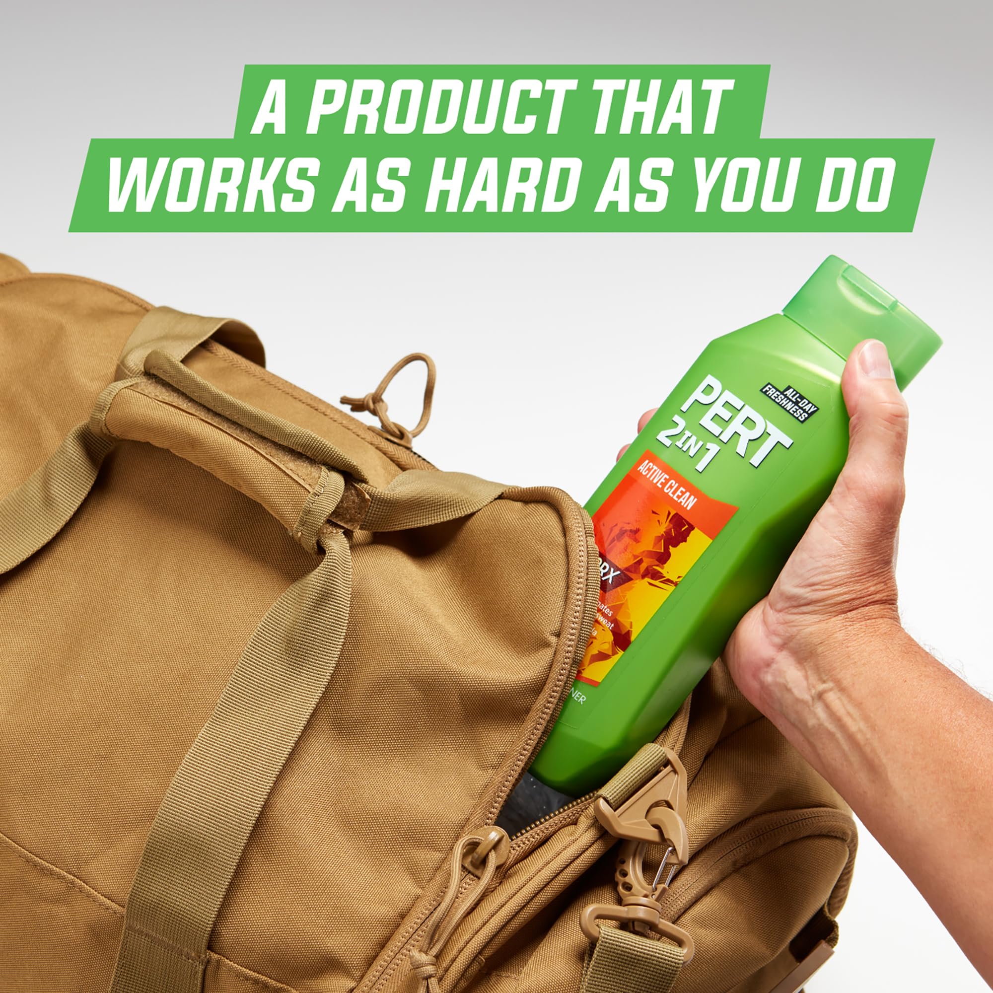 PERT 2 in 1 Active Clean Shampoo and Conditioner - Deep Clean with Odor Elimination Technology - Leaves Hair Manageable and Fresh All Day - 25.4 oz