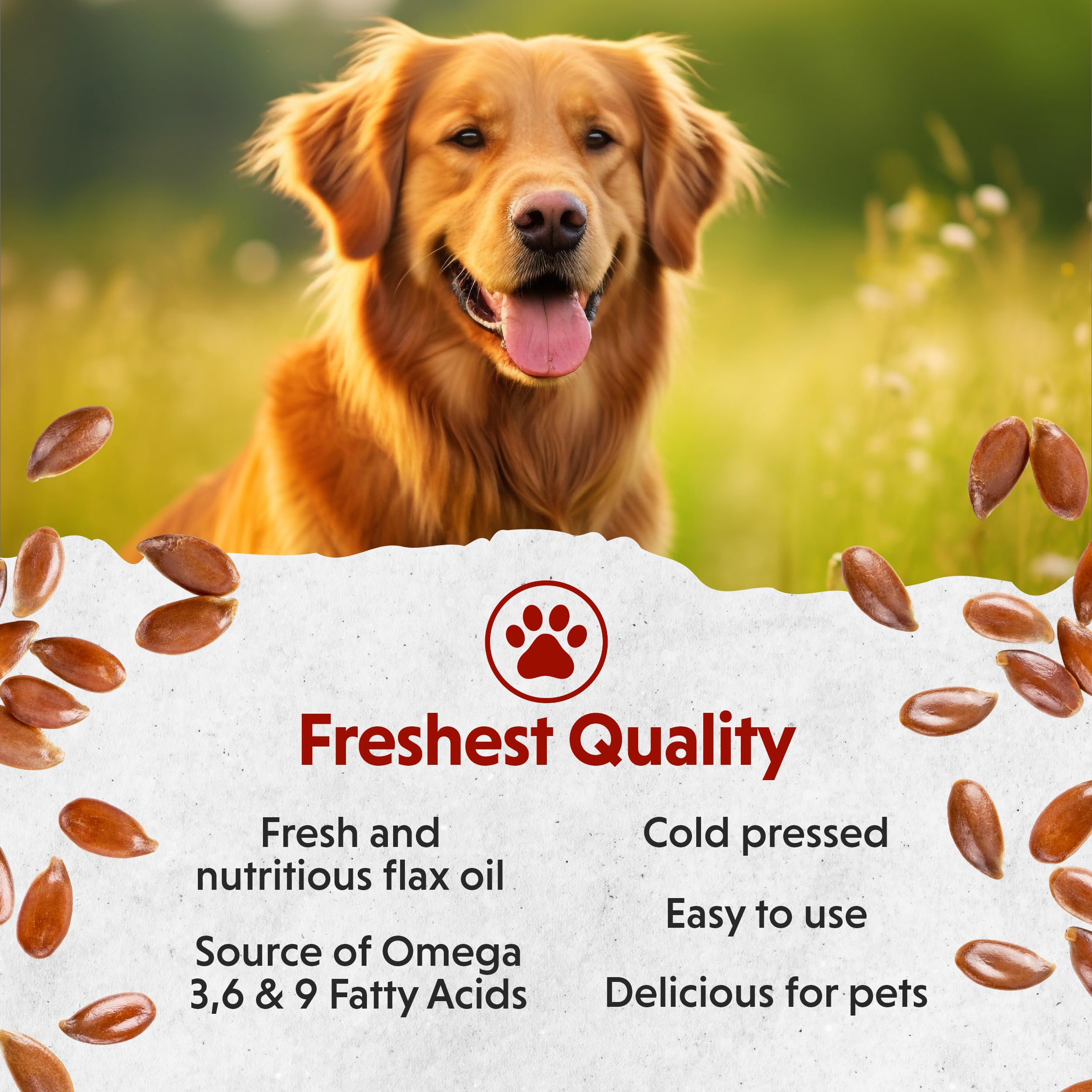 Barlean's Flaxseed Oil for Animals, Pet Essential Liquid Omega 3 Fatty Acids Cat and Dog Oil Supplements for Skin and Coat, Omega 3 for Dogs, Cats and Other Pets, 12 oz