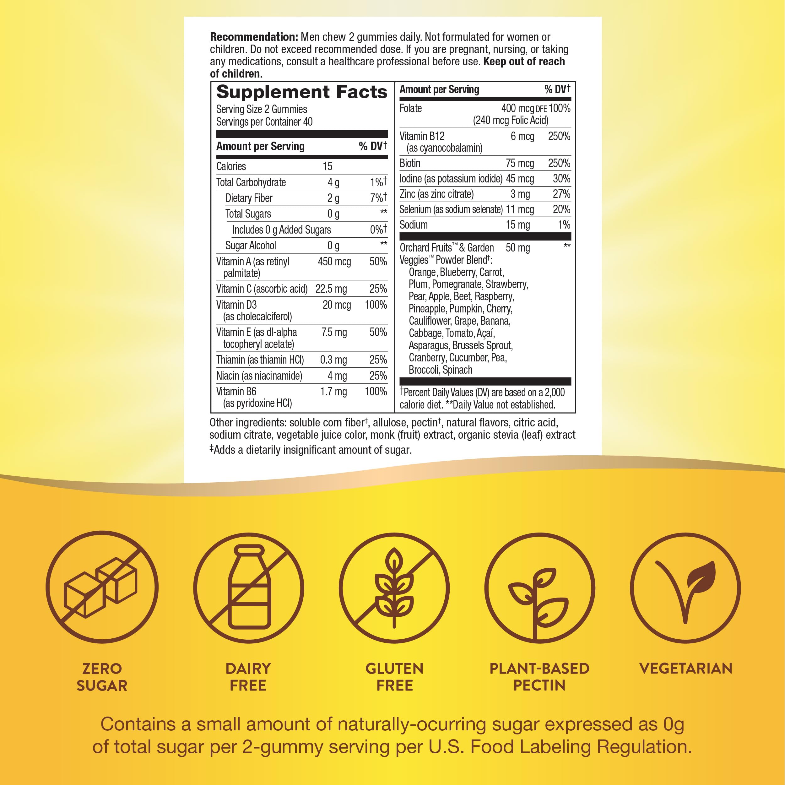 Nature’s Way Alive! Zero Sugar Men's Multi Gummy 80 Count