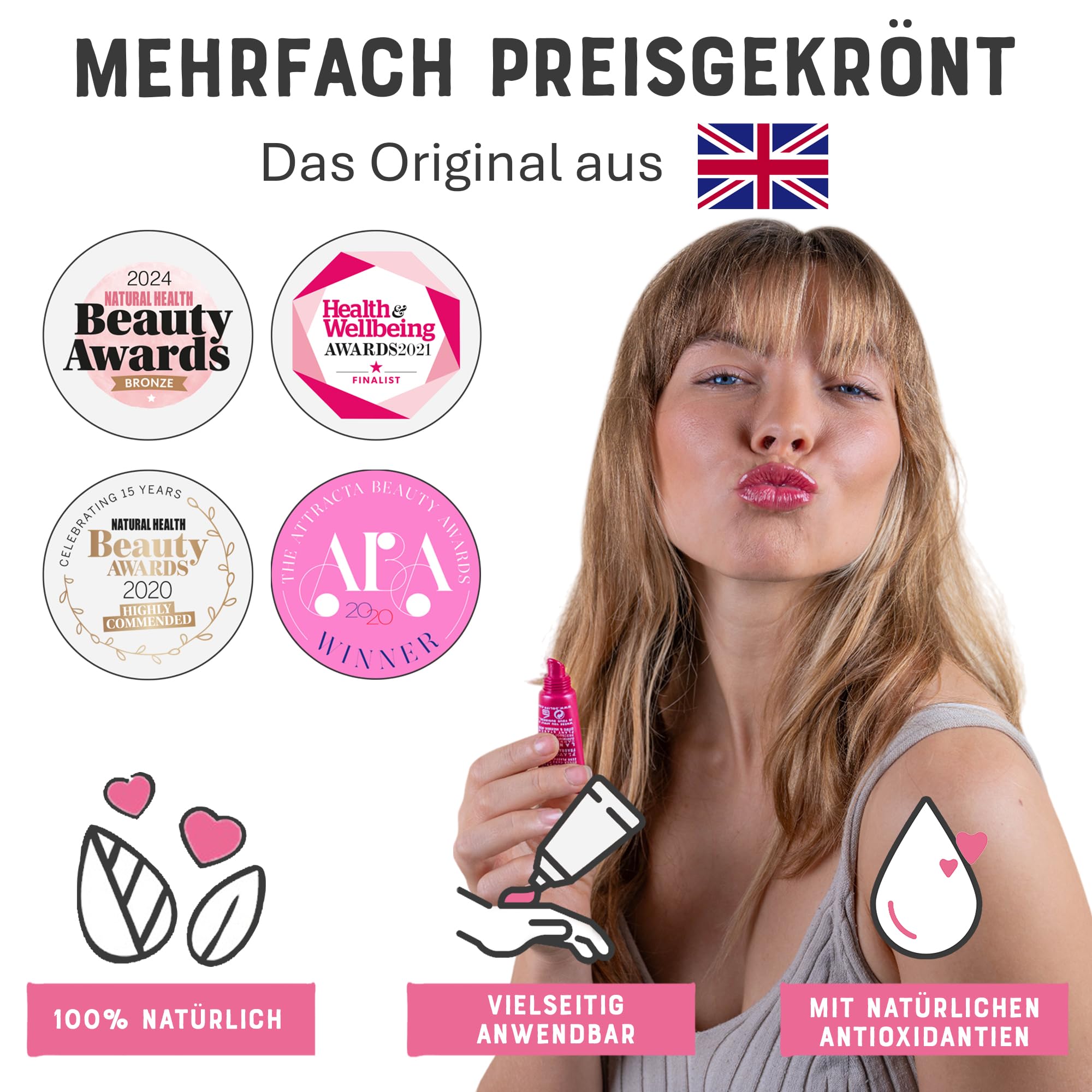 Dr. Lipp Superfood Lip Tint Sweet Potato 8ml – 4-in-ONE Ultra Moisturising Tinted Lip Balm, Lip Gloss, Cheek Blush & Glossy Eyeshadow – 100% Natural – Fragrance & Cruelty Free