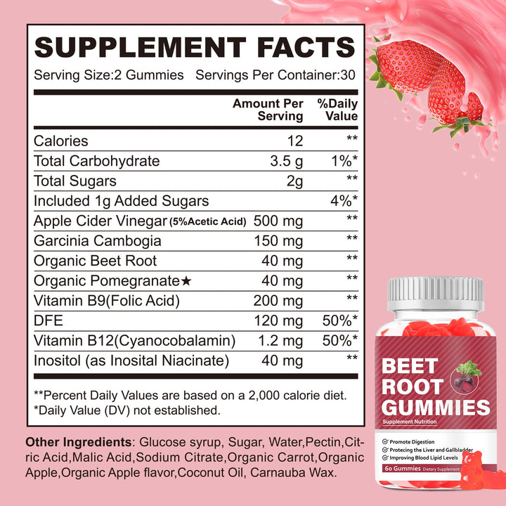 Velna zivs Beet Root Gummies Supplements, Beet Root Chewables, Beet Root Gummy Supplement for Adults, Energy Providing, Nutrition Supporting, Multivitamin