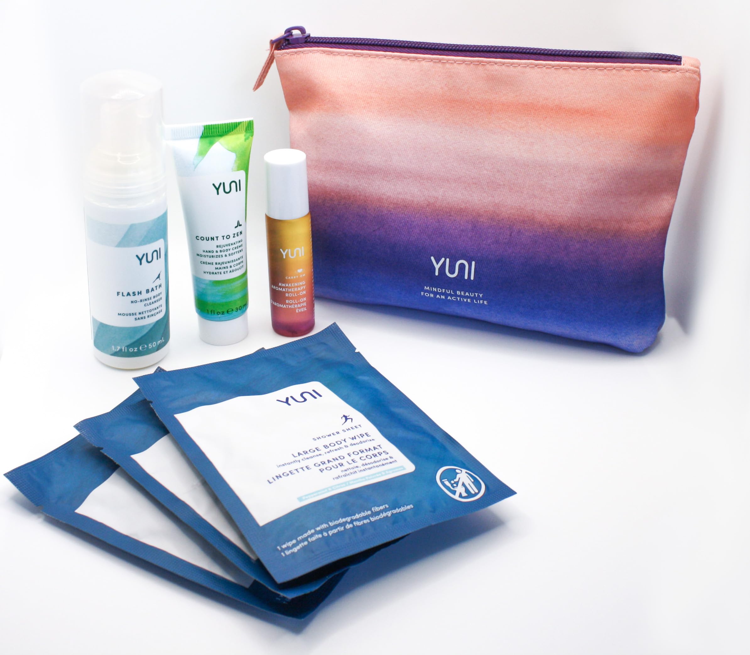YUNI Beauty On The Run, Natural Healthy Travel Essentials Set