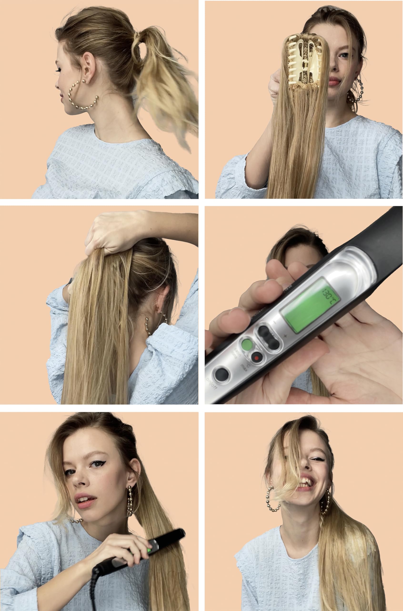 20 & 120g Hair Piece Pony Tail Extension (BLONDE MIX PLATINUM) SEXY Straight Heat-Resisting