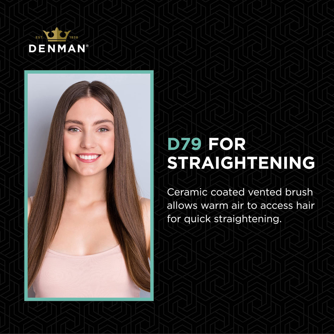 Denman Thermoceramic Straightening Brush with Boar Bristles, Black