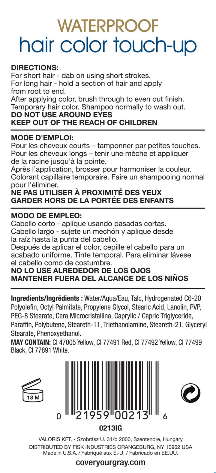 Cover Your Gray Waterproof Hair Color Touchup Brush In Black