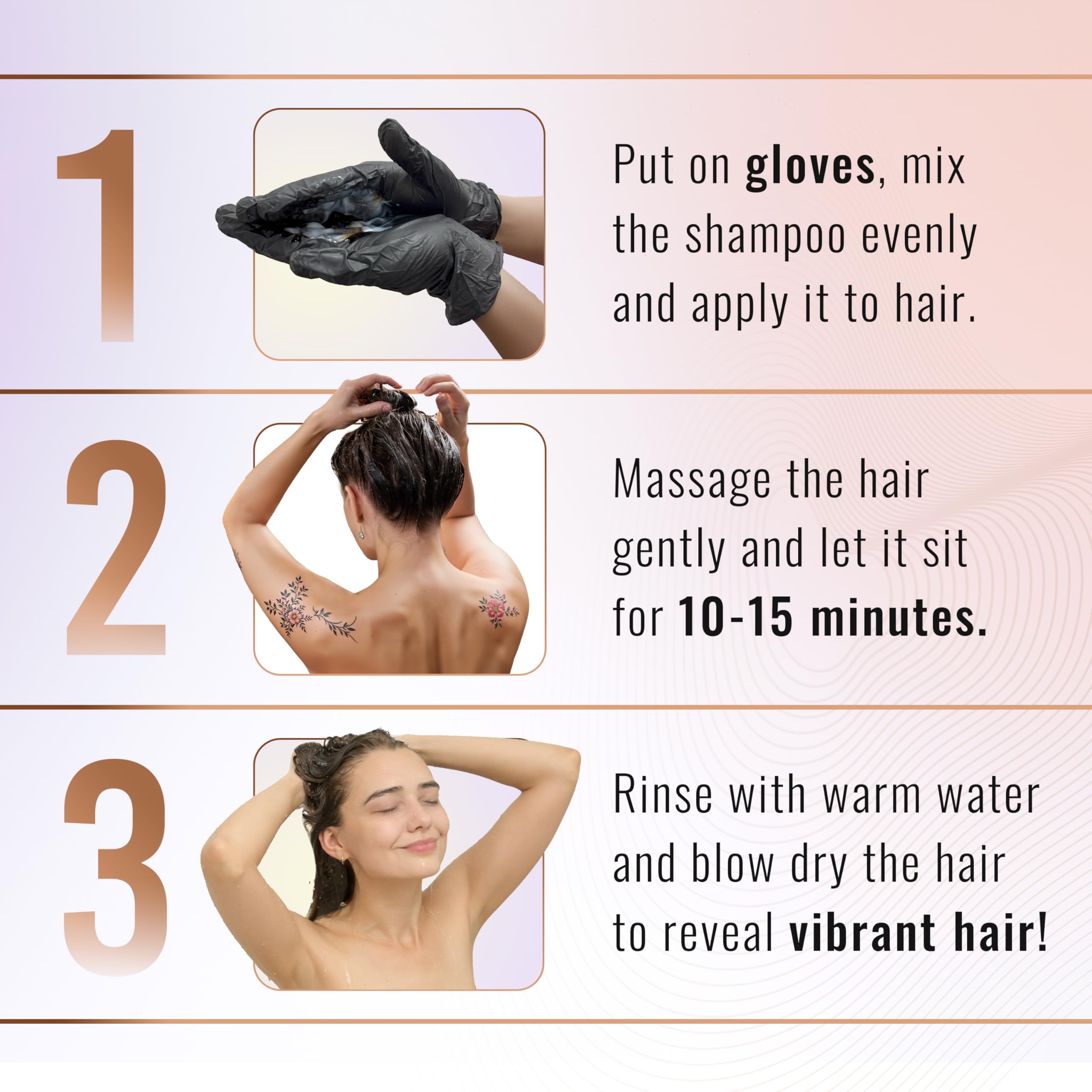 Herbishh Travel Pack Hair Dye Color Shampoo in Sachet + 1pc Argan Hair Mask Sachet (Chestnut brown, 2 sachets)