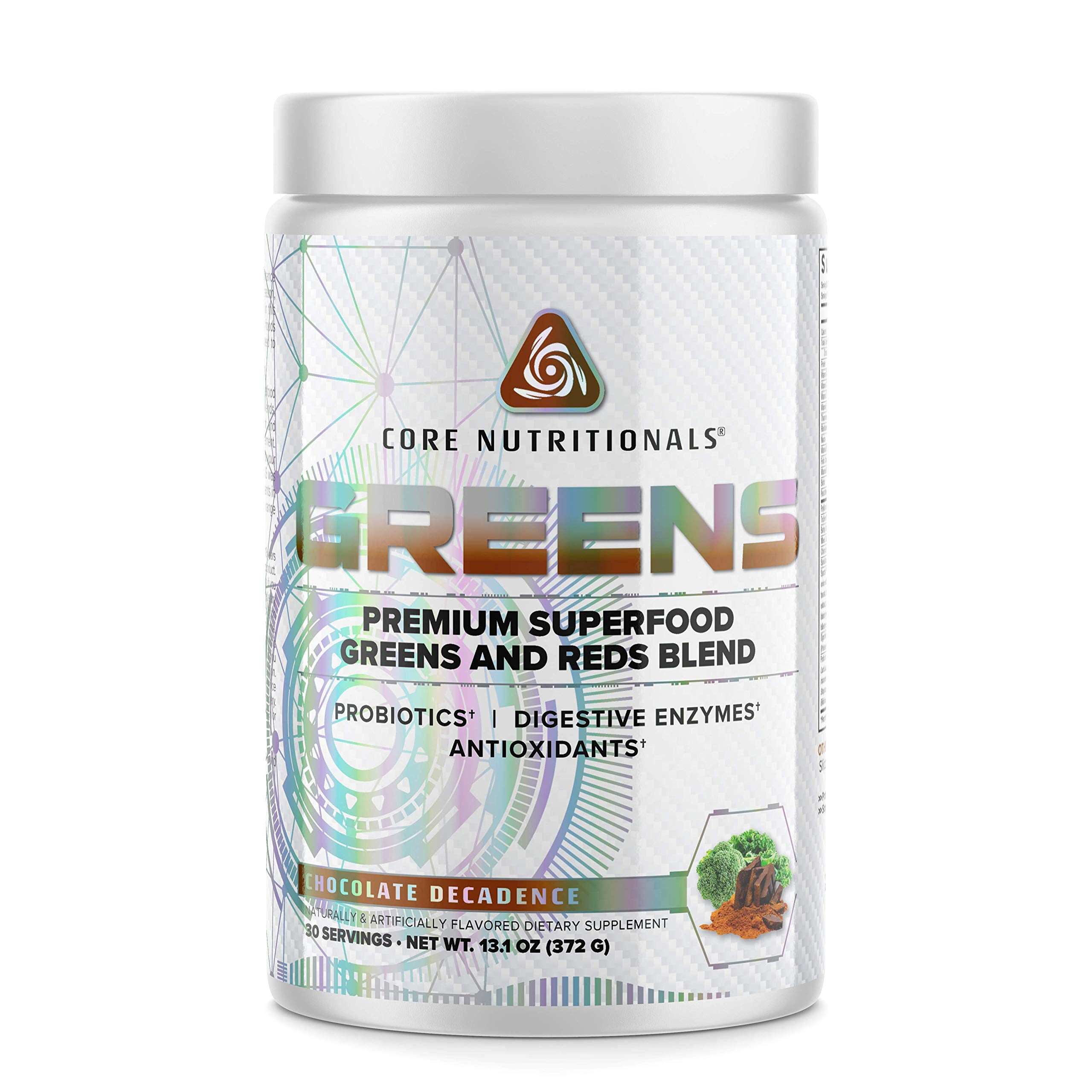 Core Nutritionals Greens Platinum Premium Superfood Greens and Reds Blend, Supports Digestion and Gut Health, 5 Billion CFU Probiotic,30 Servings (Chocolate)