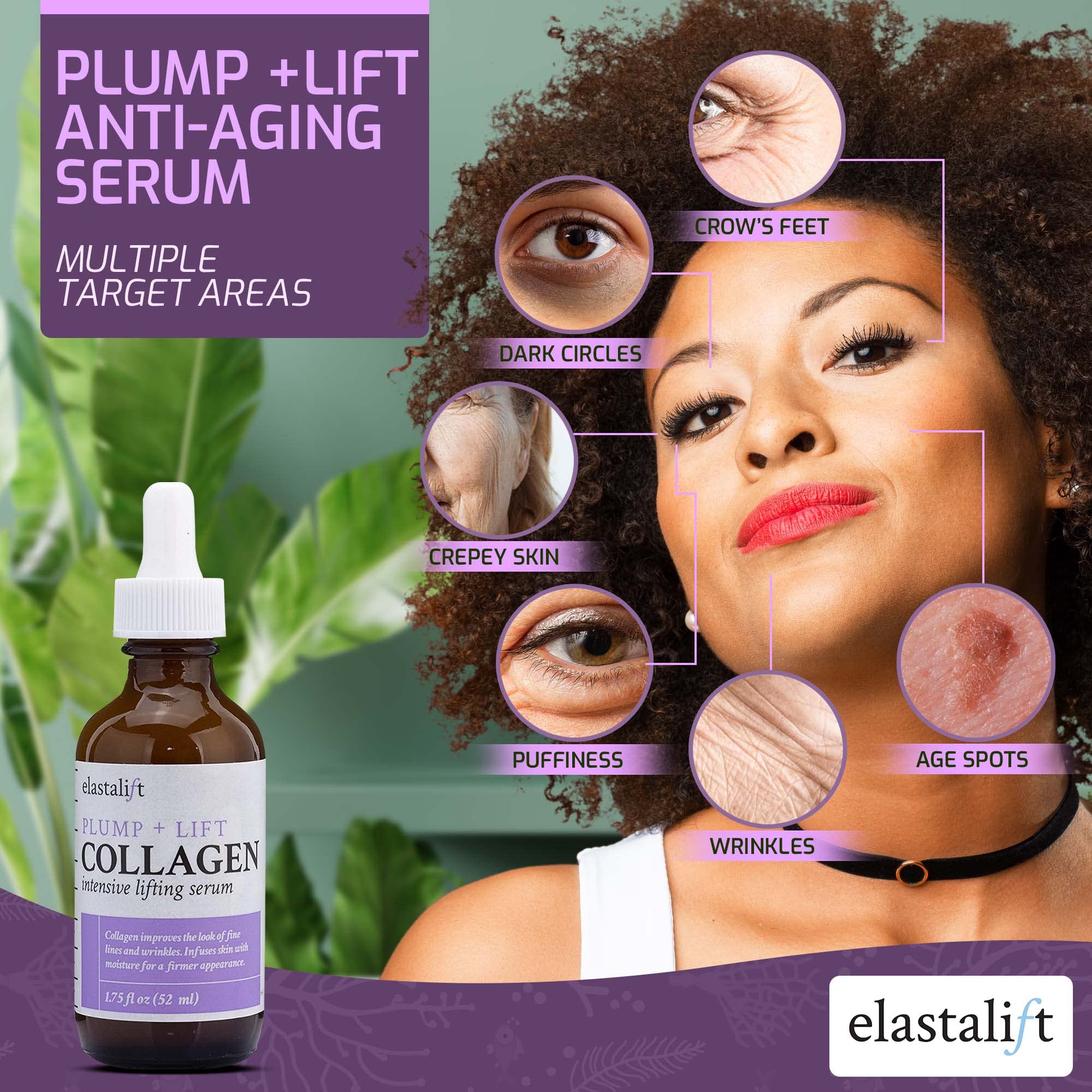 Elastalift Collagen Serum For Face | Collagen Face Serum For Skin Tightening Helps Lift, Plump, & Firm Sagging Skin | Serums For Skin Care | Anti Wrinkle Boost, Fragrance Free, 1.75 Fl Oz