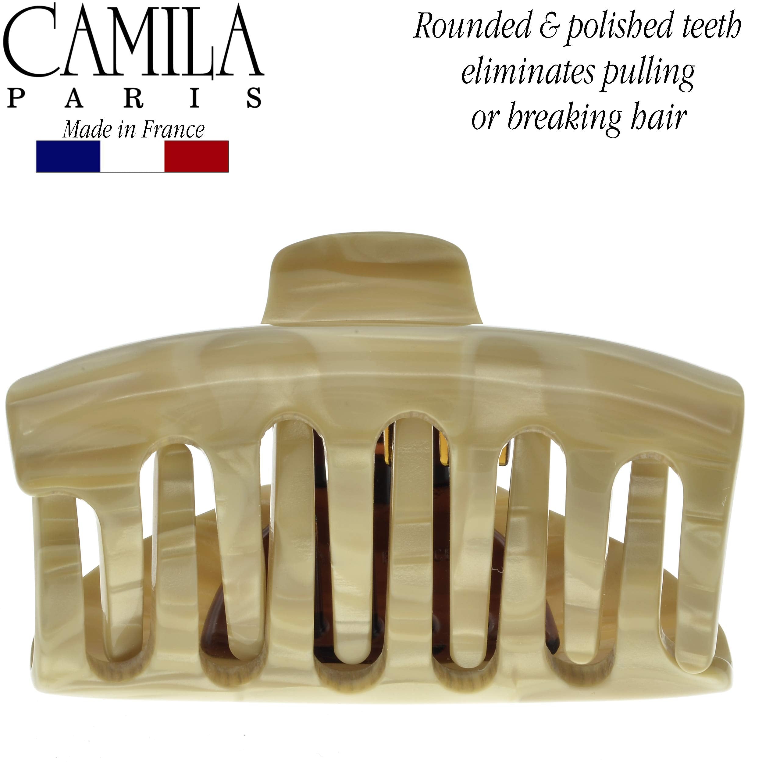 Camila Paris CP2125 French Hair Clips for Women, Handmade, Girls Hair Claw Clips Jaw Fashion Durable and Styling Hair Accessories for Women, Strong Hold No Slip Grip, Made in France