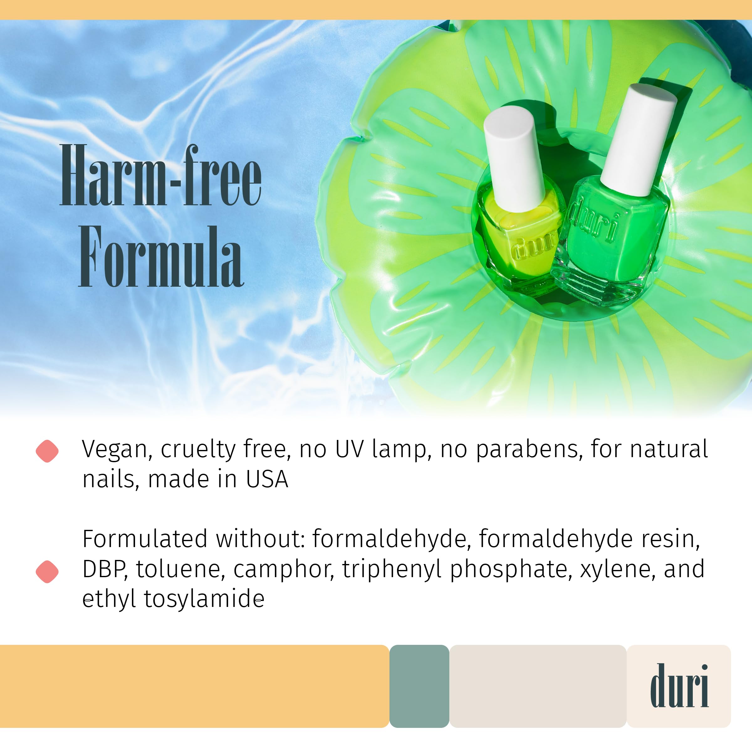 duri Nail Polish, 159N Piranha, Neon Green, Matte, Opaque, 0.5 fl.oz.