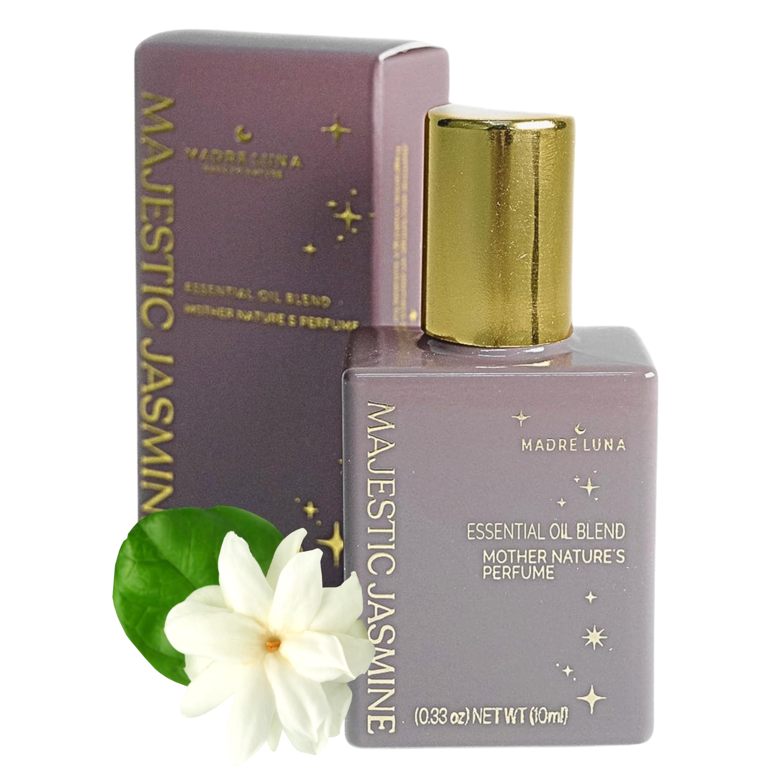 MADRE LUNA AYURVEDIC SKIN CARE, Majestic Jasmine Roll-On Natural Perfume for Women - Long-Lasting & Alcohol-Free Fragrance with Destilated Oils, Natural Scent, 10 ml | Floral & Elegant