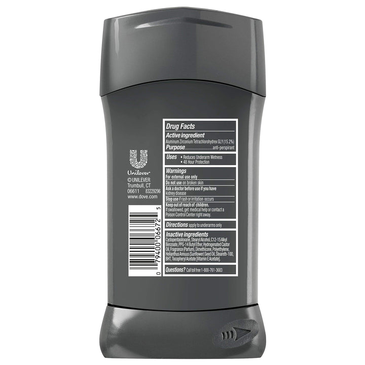 Dove Men+Care Antiperspirant Deodorant Stick, Extra Fresh 2.7 oz, Pack of 2