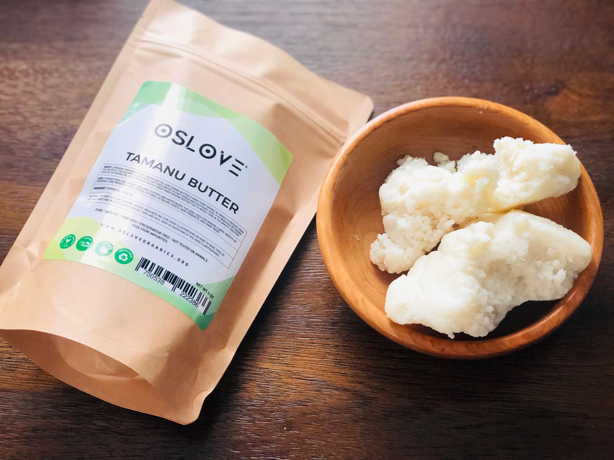 Organic Tamanu Butter 8 oz by Oslove Organics - Natural acne fighter and best Body/Hair moisturizer from nature