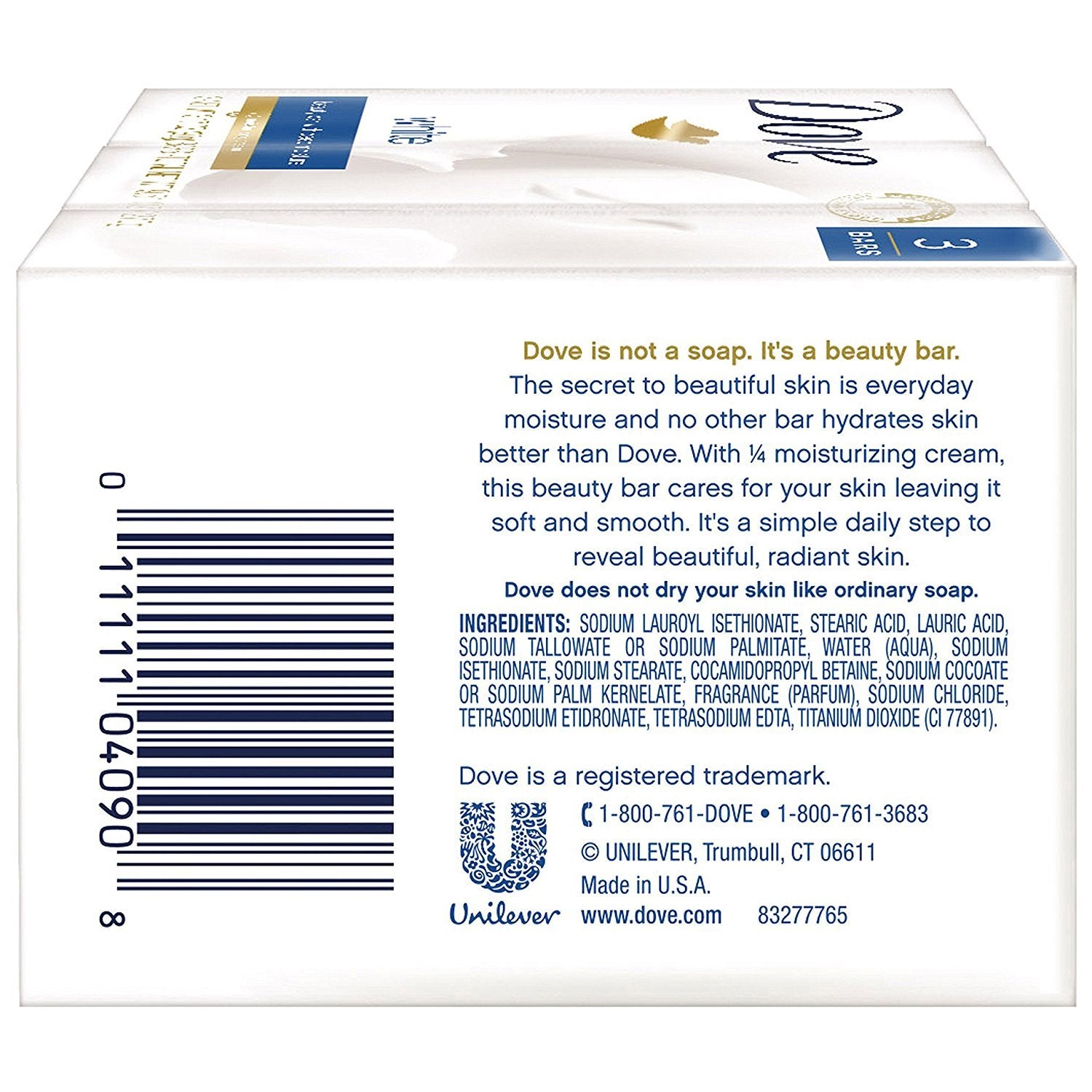 Dove Beauty Bar, White, 90 (Pack Of 3)