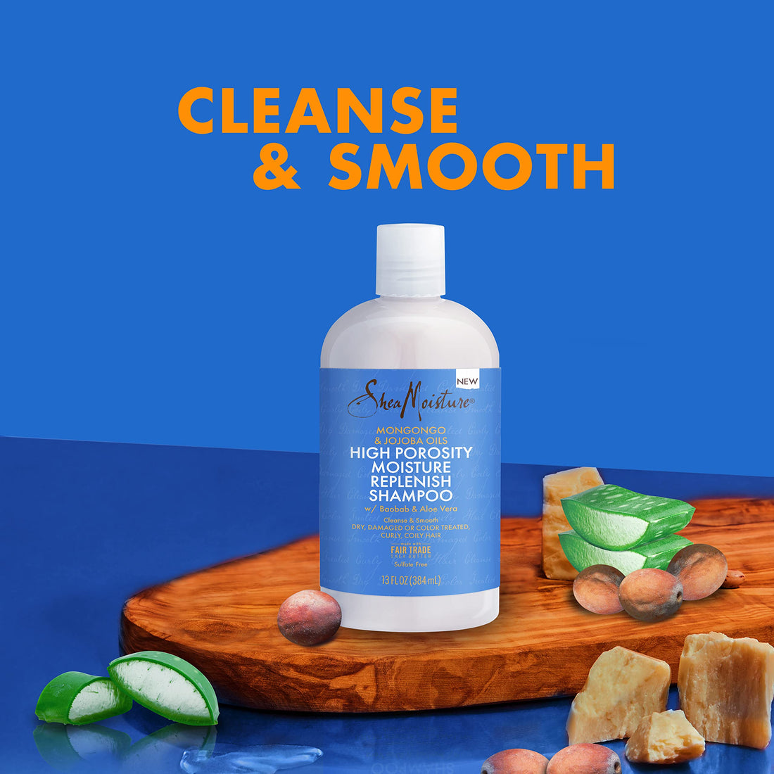 SheaMoisture High Porosity Moisture Replenish Shampoo for Curly and Coily Hair Sulfate-Free Hair Shampoo 13 oz