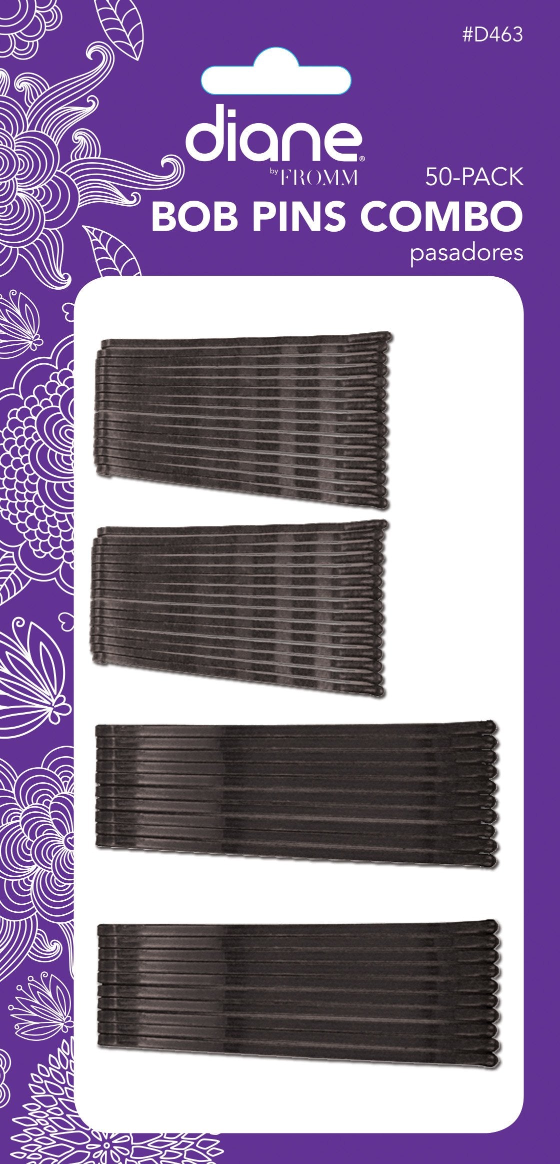 Diane Combo Bob Pins, Black, 50 count